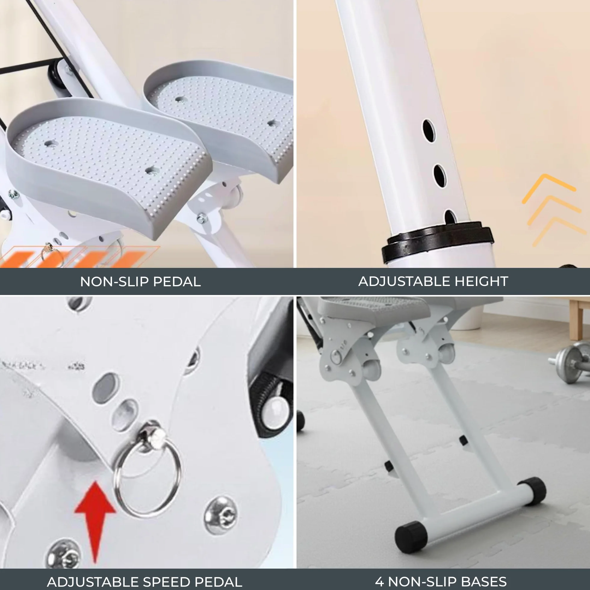 Máquina de Escalada Fitness Plegable con Pantalla LCD, Escalador Cardio para Casa con Resistencia Ajustable, Manillar y Pedales, Máquina de Ejercicio para Piernas, Glúteos, Brazos y Abdomen