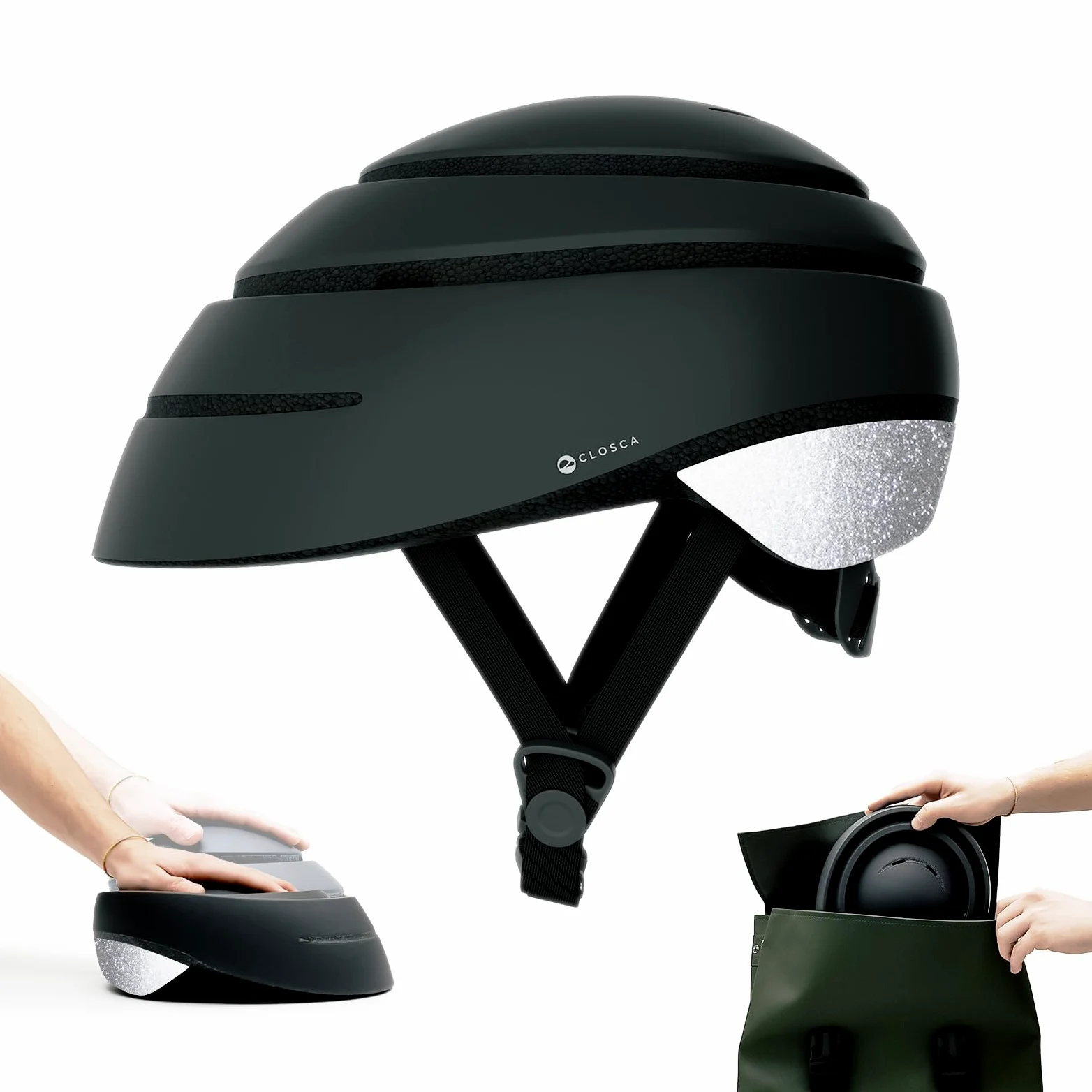 CLOSCA Casco Plegable para Bicicleta y Patinete eléctrico. Casco Homologado | Casco de bici para adulto. Casco certificado para bici y patinete eléctrico. Casco urbano ideal para moverse por la ciudad.
