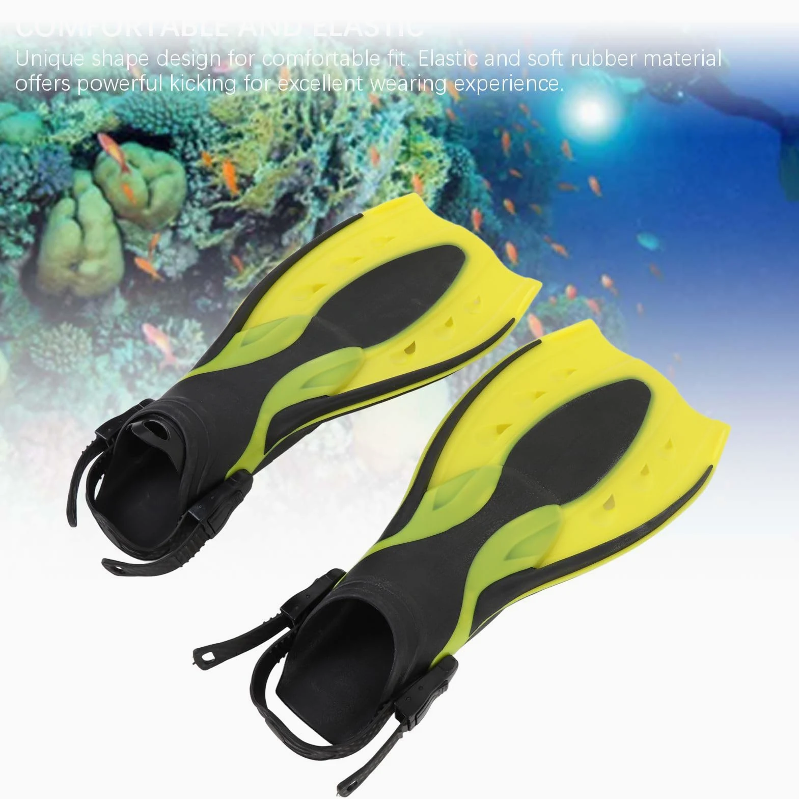 Bnineteenteam Aletas de Natación, Cómodas Aletas de Buceo Cortas de Goma con Eficiencia de Patada Mejorada para Bucear y Entrenar