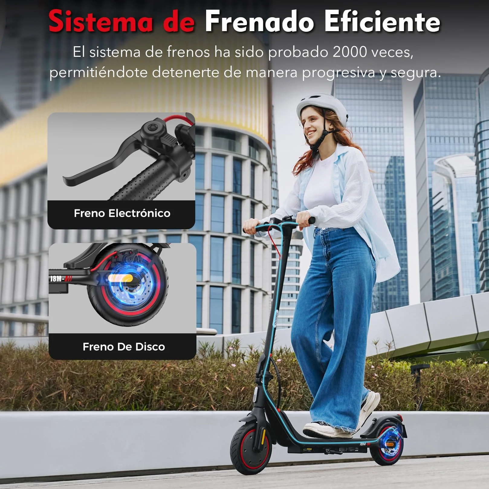 iScooter 8.5" Patinete Eléctrico Adultos Homologado DGT, 500W Motor, Autonomía De 20-25 KM, Máxima 25KM/H, Timbre, App, Frenado Doble, Plegable, Carga 120 KG, 13 KG