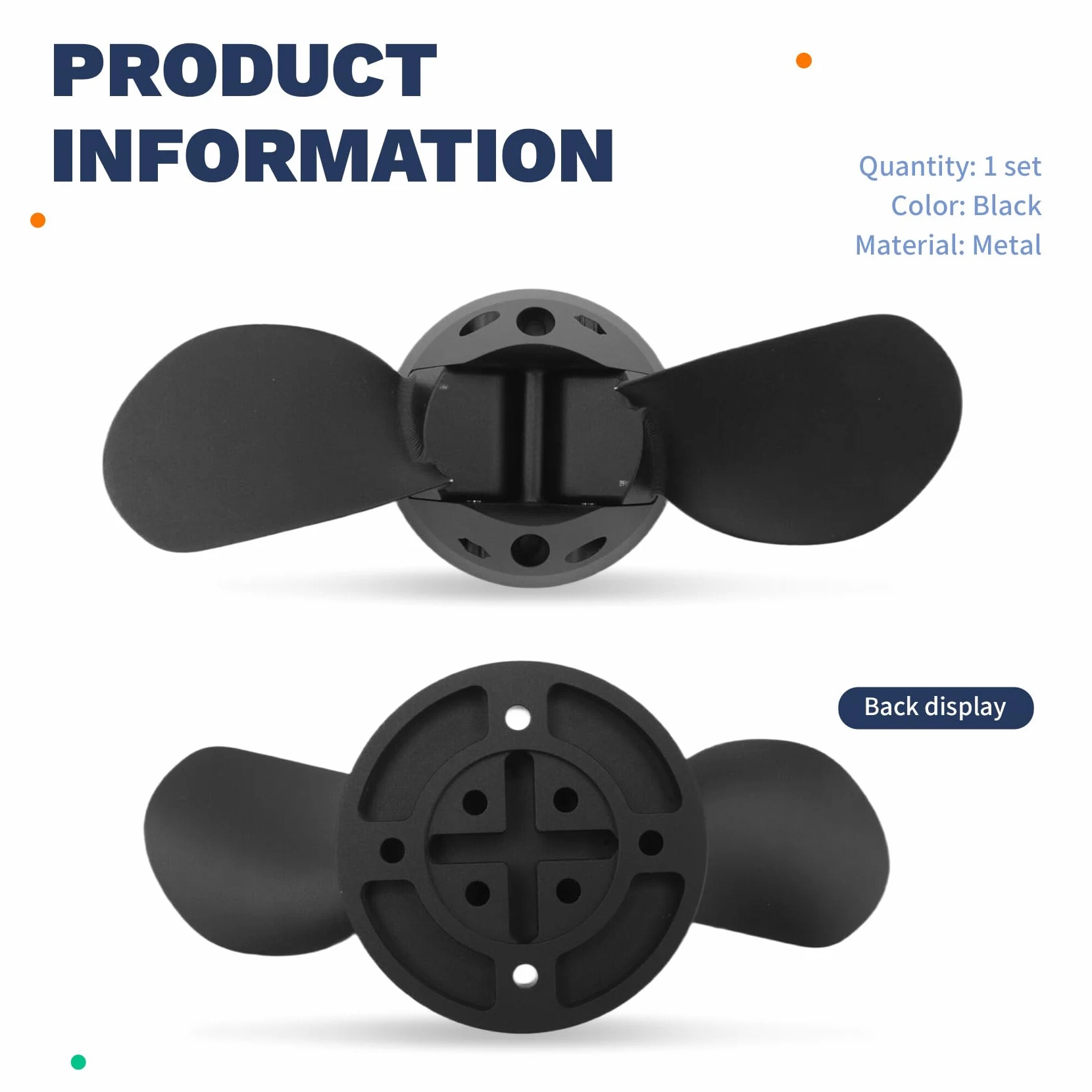 Hélice Plegable de 2 Palas de 4,8 Pulgadas, Hélices para, Motor Eléctrico, Hélice Fueraborda para, Efoil Surfing