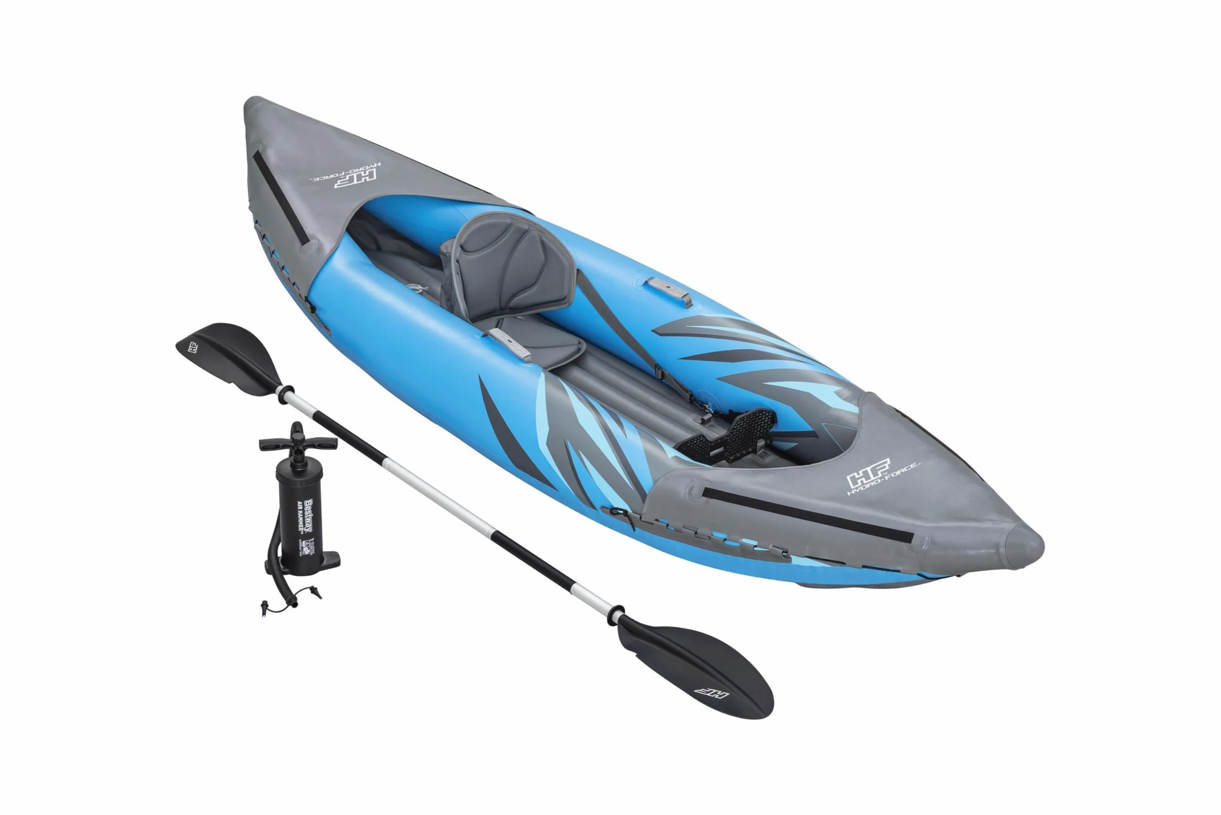Bestway Hydro-Force Surge Inflatable Kayak | Inflatable Boat with Hand Pump, Oars, Seats, Gear Pouch, Carry Bag, Multiple Sizes