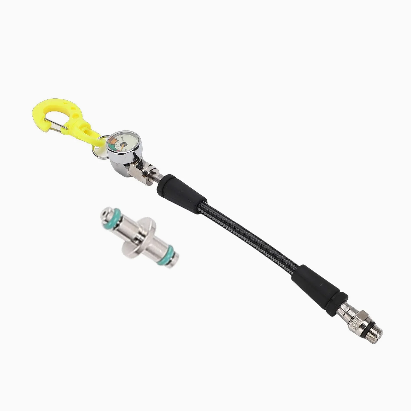 EMUKOEP Medidor de Presión de Buceo Pantalla Precisa Material Duradero de Fibra de Carbono ABS de Acero Inoxidable para Buceadores (15CM)