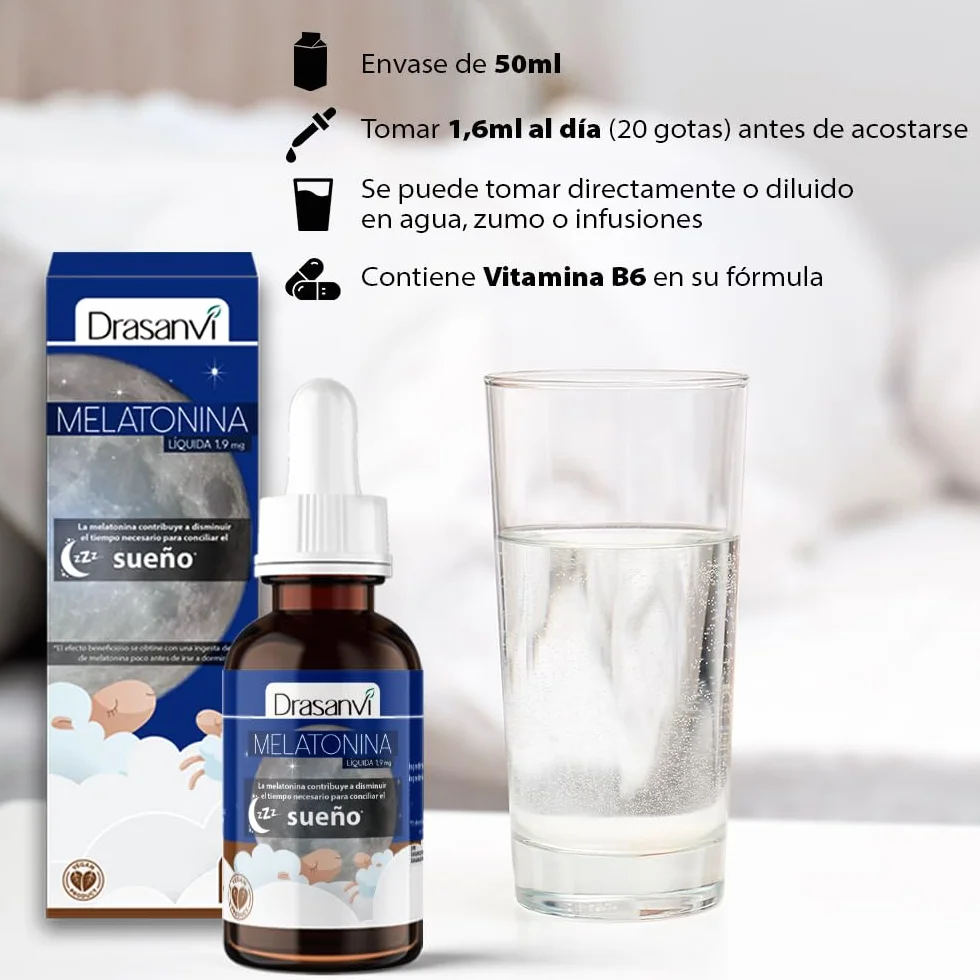 DRASANVI Melatonina Pura 1,9 mg 50 ml 31 Días Sabor Limón