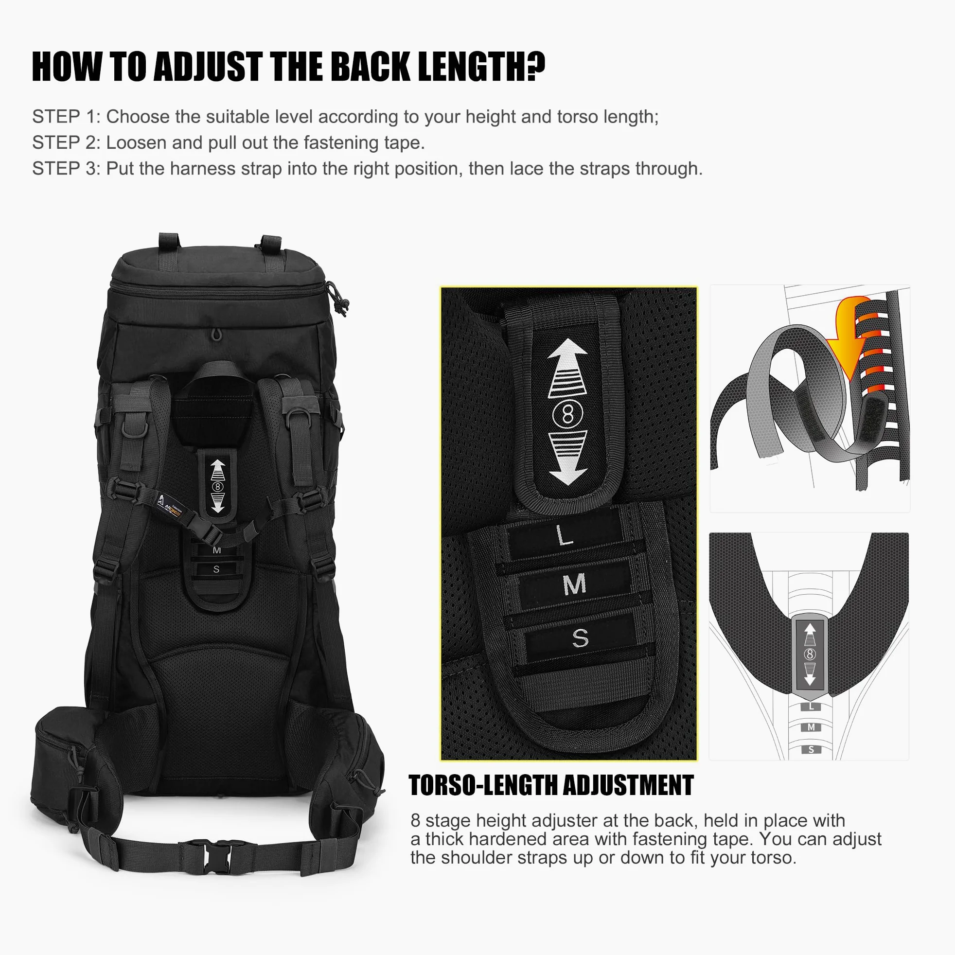 Mardingtop Mochila táctica militar de 70 l, con protección contra la lluvia, para deportes al aire libre
