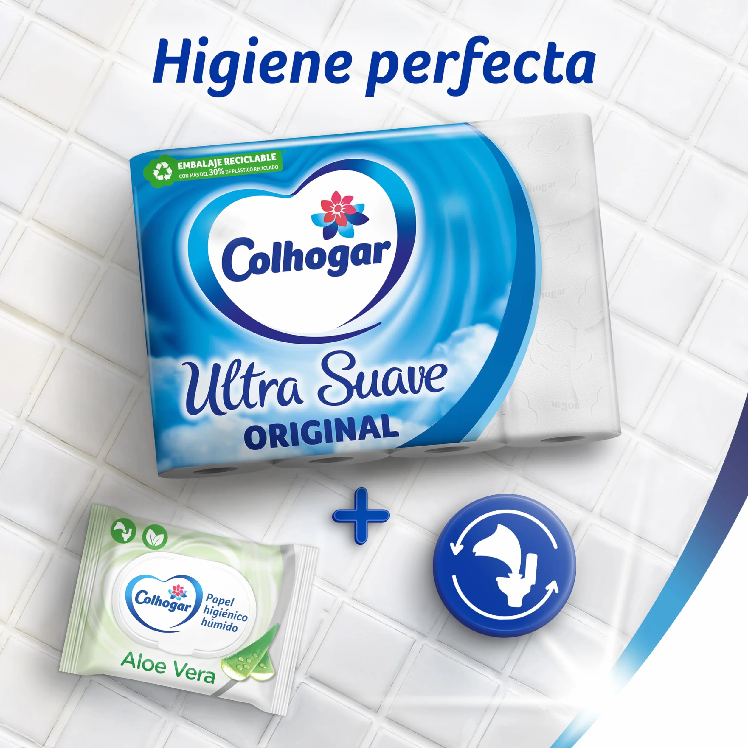 Colhogar Ultra Suave Original Papel Higiénico Blanco 2 Capas 108 Rollos Sin Perfume