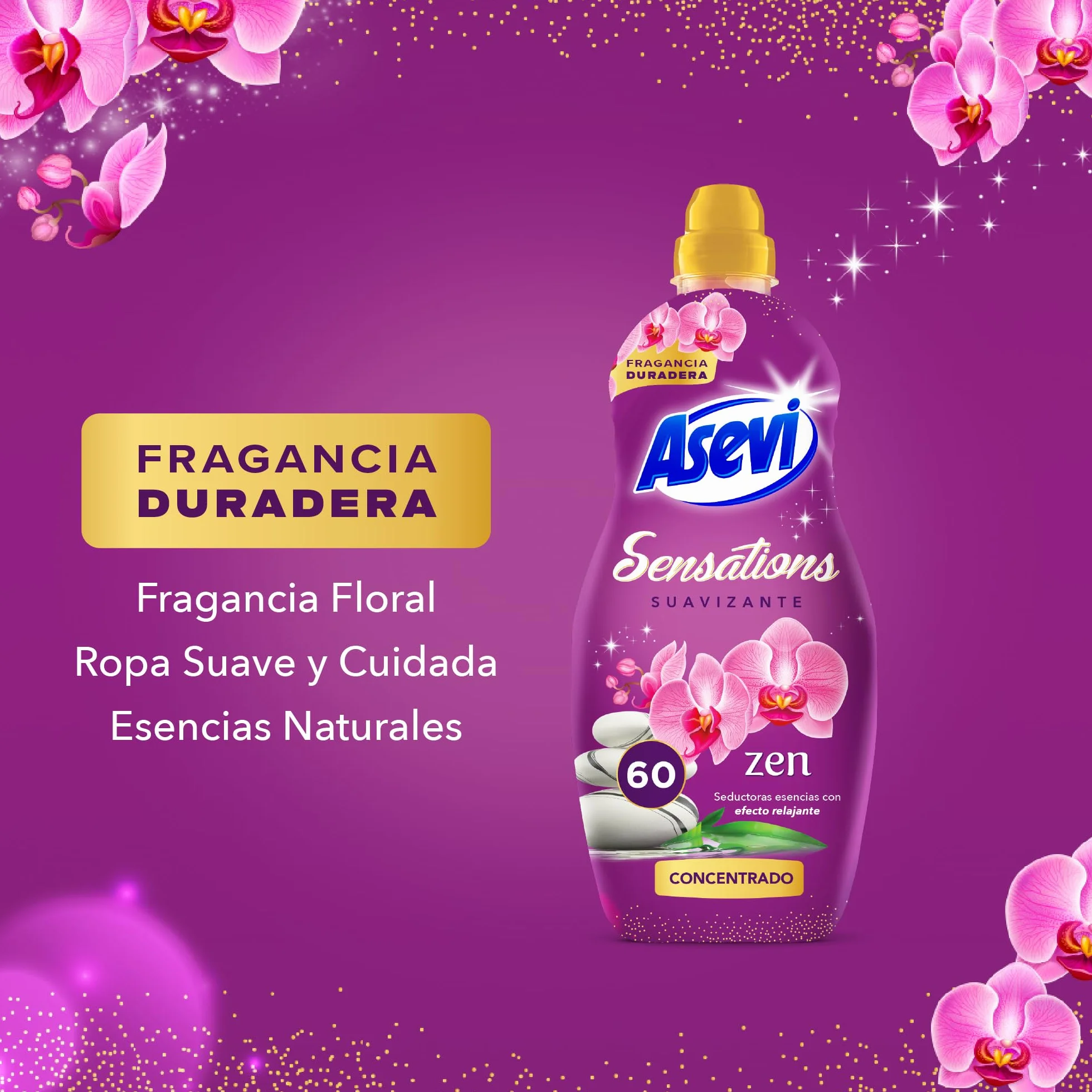 Suavizante Concentrado Asevi Sensation Zen 1320 ml 60 dosis