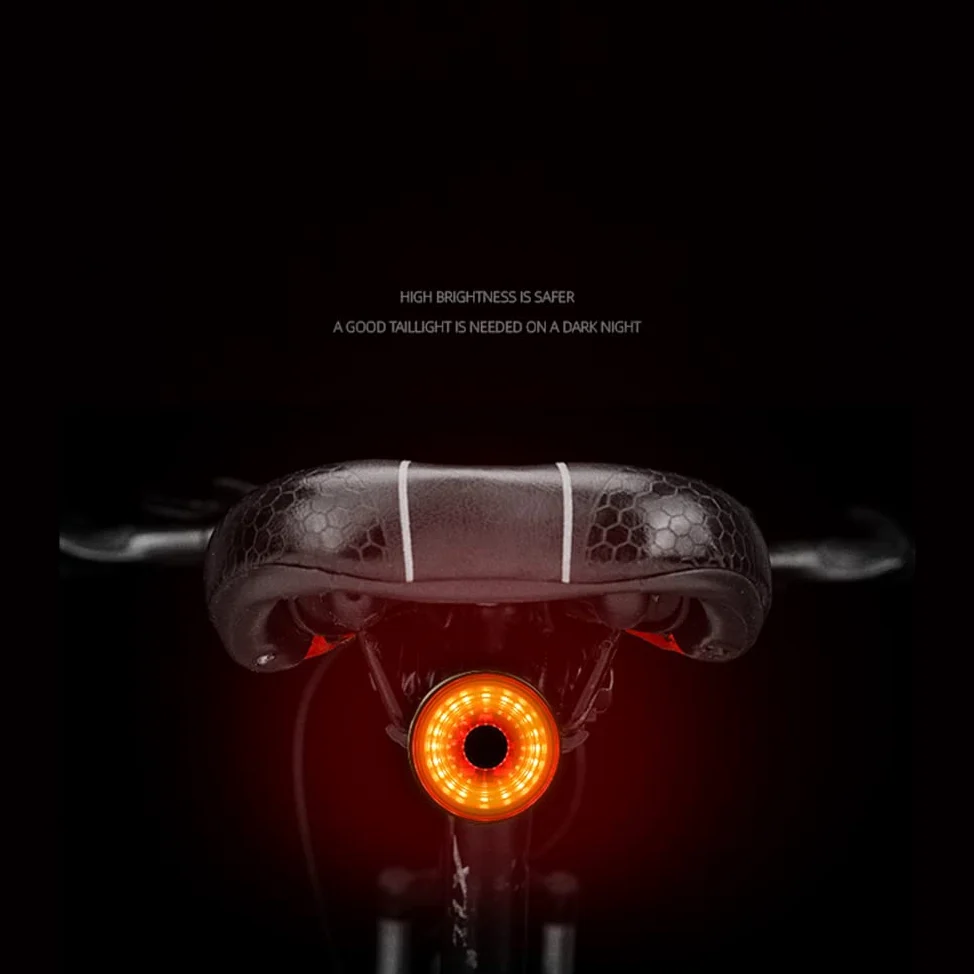 Luces traseras para Bicicleta, Luces traseras Inteligentes para Bicicleta de montaña, Luces con Sensor para Ciclismo Nocturno, Bicicletas de Carretera, Carga USB, Accesorios de Ci