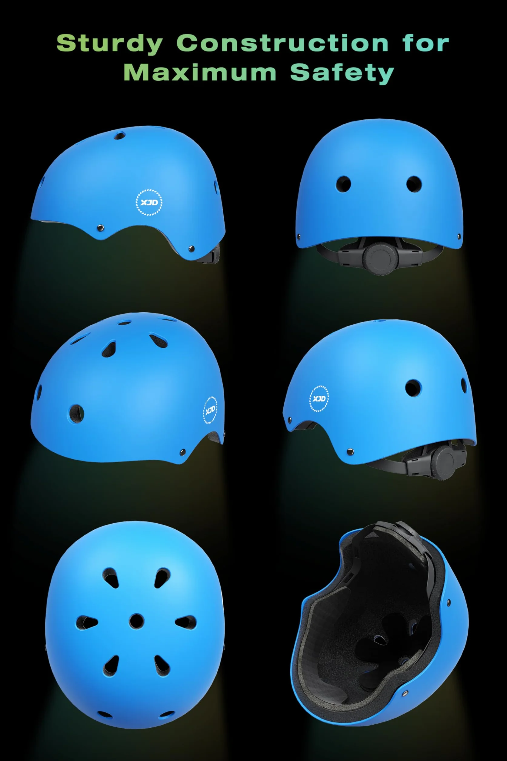 XJD Casco de Ciclismo para Niños y Protecciónes Infantiles Incluye Rodilleras Coderas y Muñequeras Adjustables 7 Piezas para Patínes Patinete Ciclismo Niños de 3 a 13 Años