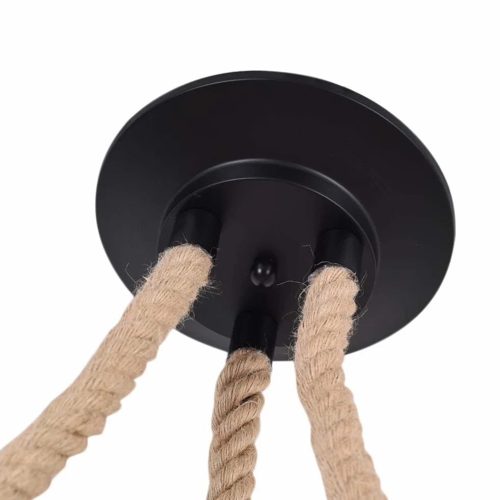 MAXDUYU Lámparas colgantes industriales de cuerda de cáñamo, 3 Luces Lámpara Colgante Techo E27 para Comedor
