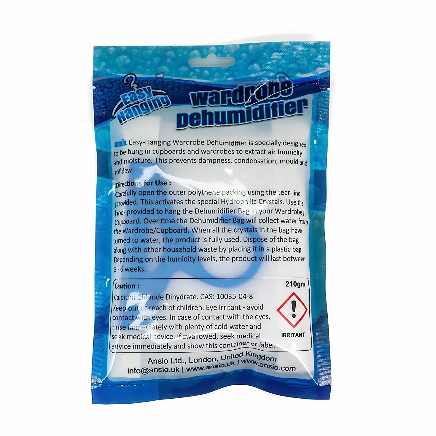 ANSIO Bolsas Colgantes Deshumidificadores Armario 210g Absorber Humedad Moho