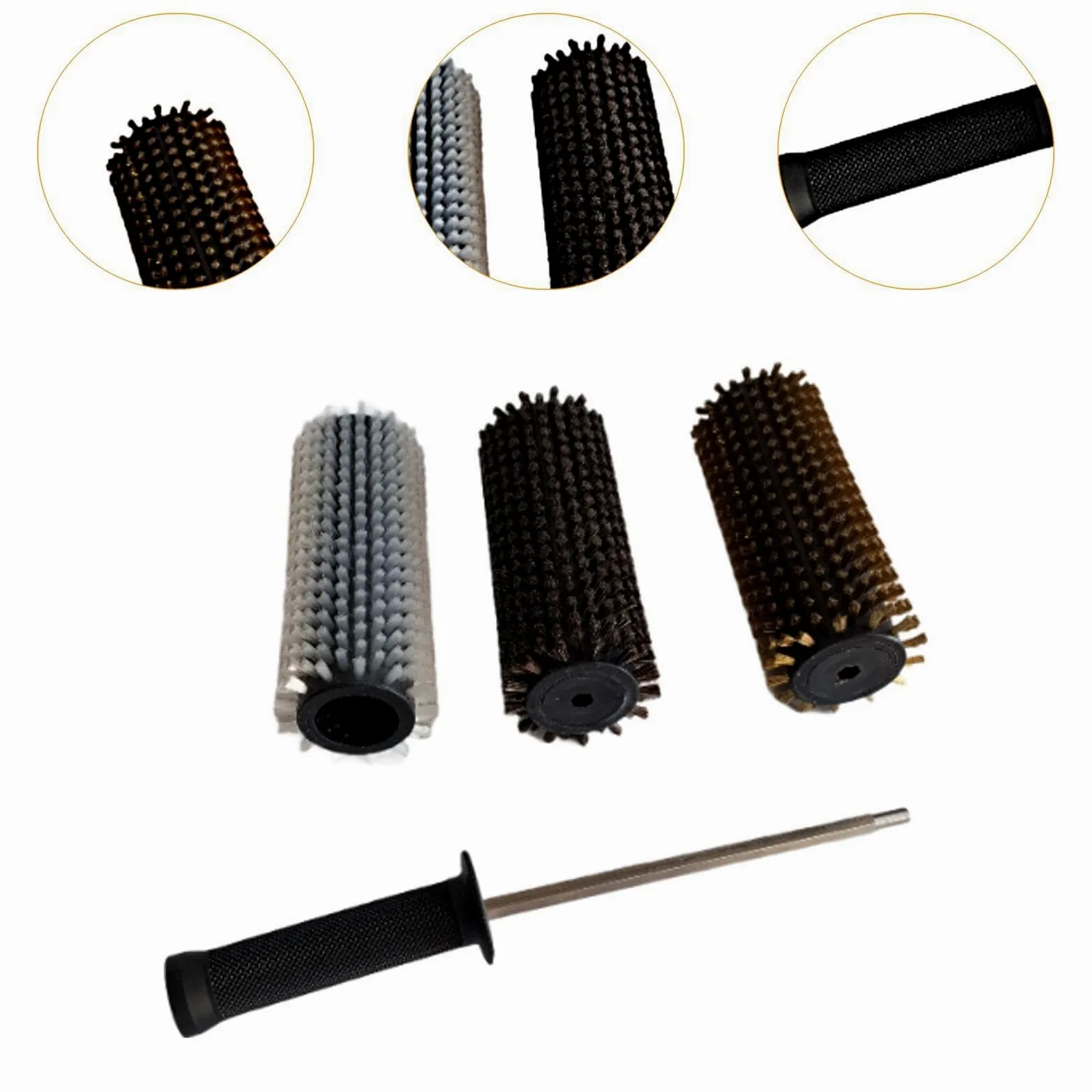 Kit de Cepillos para Esquís, Ligero Y Reutilizable con Mango, Juego de Cepillos para Encerar Tablas de Snowboard.