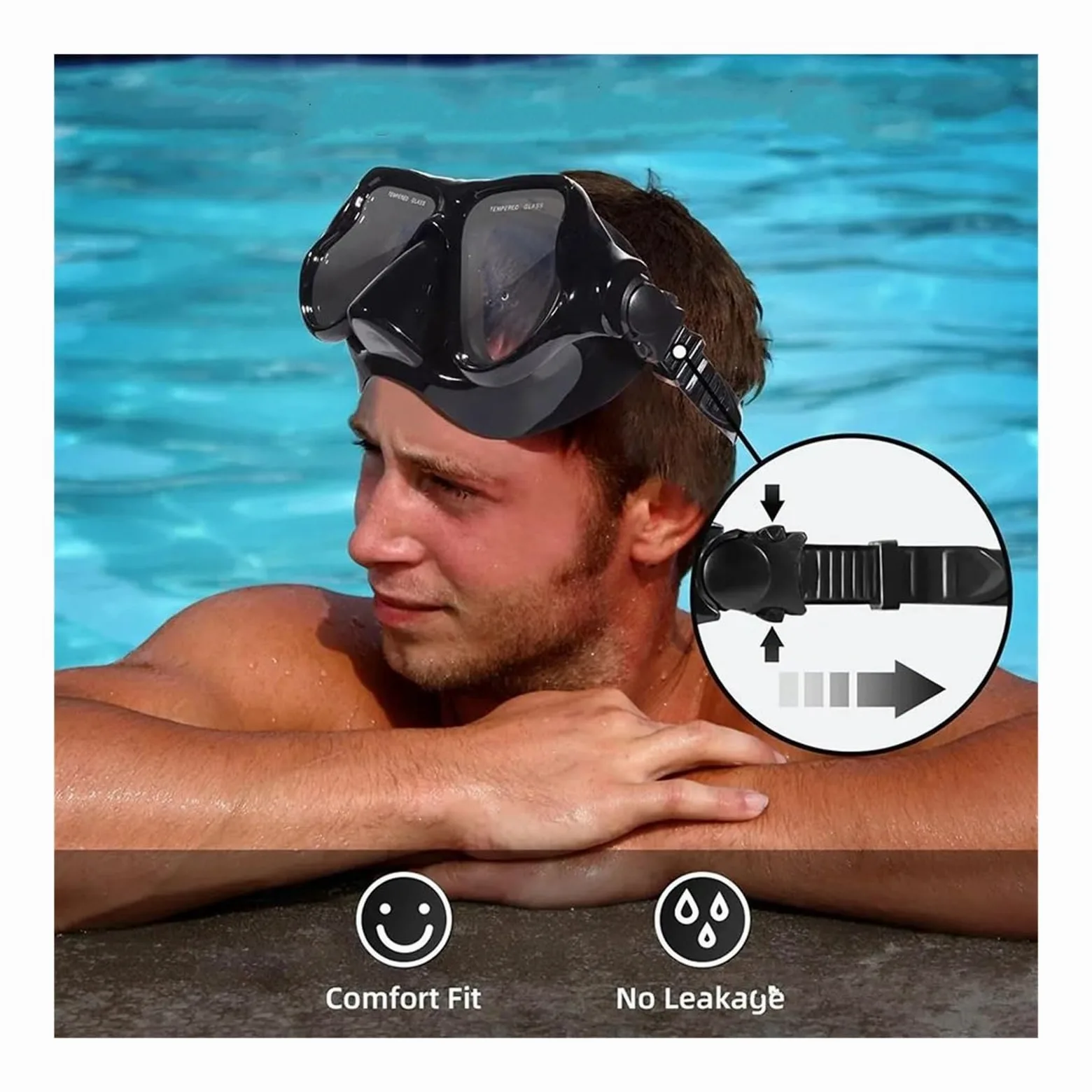 Kit de de Buceo Cómoda máscara de natación de Silicona con Espejo y Soporte para cámara para Gafas de Buceo GoPro para Adultos Buceo(Red 1)