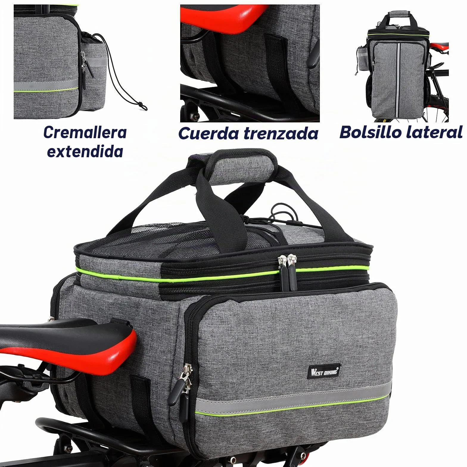 UBORSE Bolsa Trasera para Bicicleta Impermeable Extensible Portaequipajes Alforja para Ciclismo, Viajes, Diario, Camping y Al Aire Libre