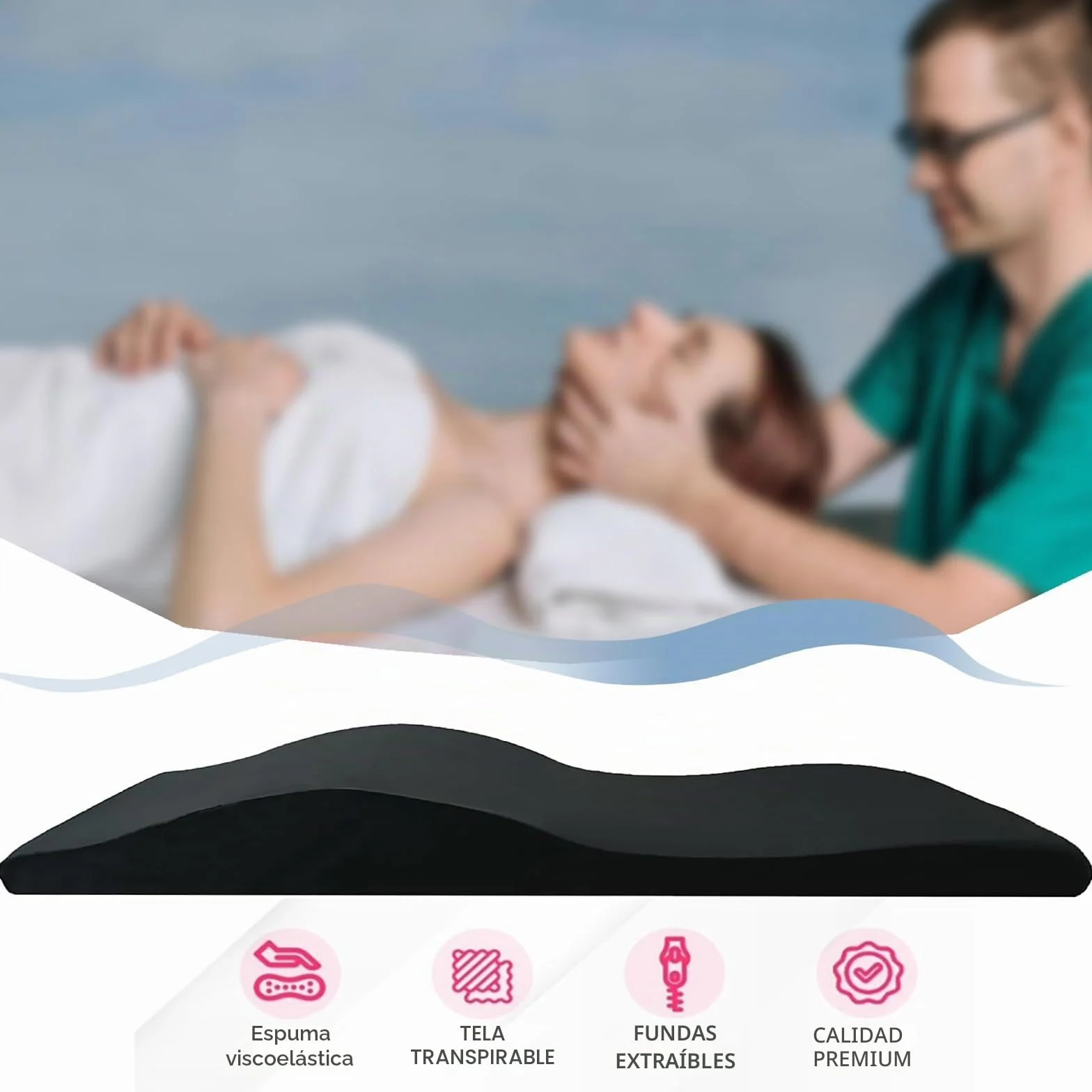 Colchón ergonómico 180 x 60 cm Espuma de Alta Densidad para Cama de Masaje SPA