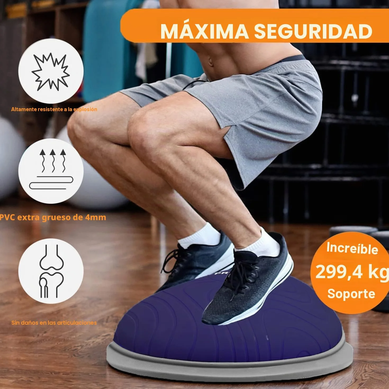 PROIRON Entrenador de Equilibrio Ø47/60cm Bossu Balance Ball con Inflador y Gomas