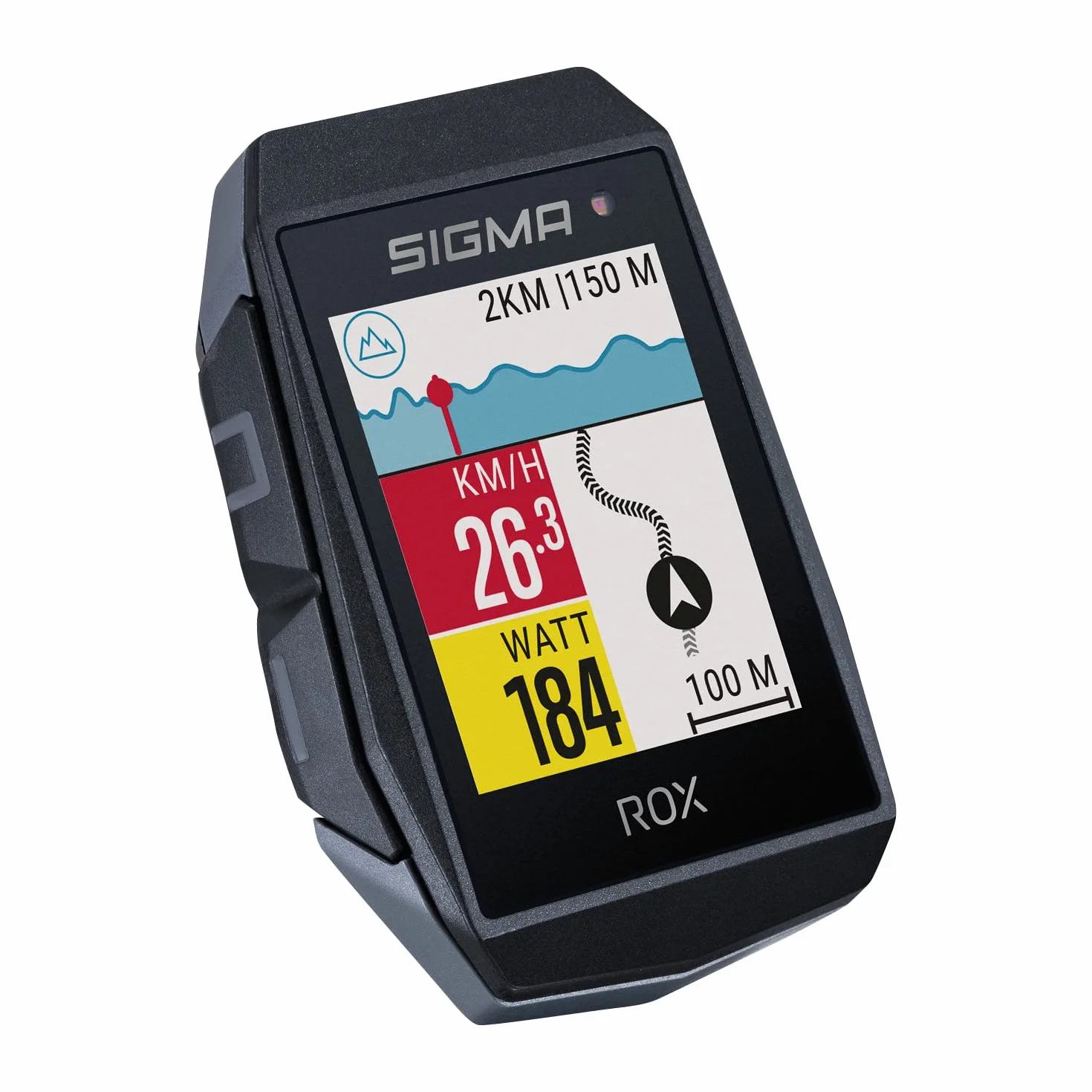 Sigma ROX 11.1 EVO Negro | Ciclocomputador GPS con 150 Funciones | Compatible con E-Bike I Ciclocomputador inalámbrico con Pantalla de 1,77" I Velocímetro GPS con medición de altitud