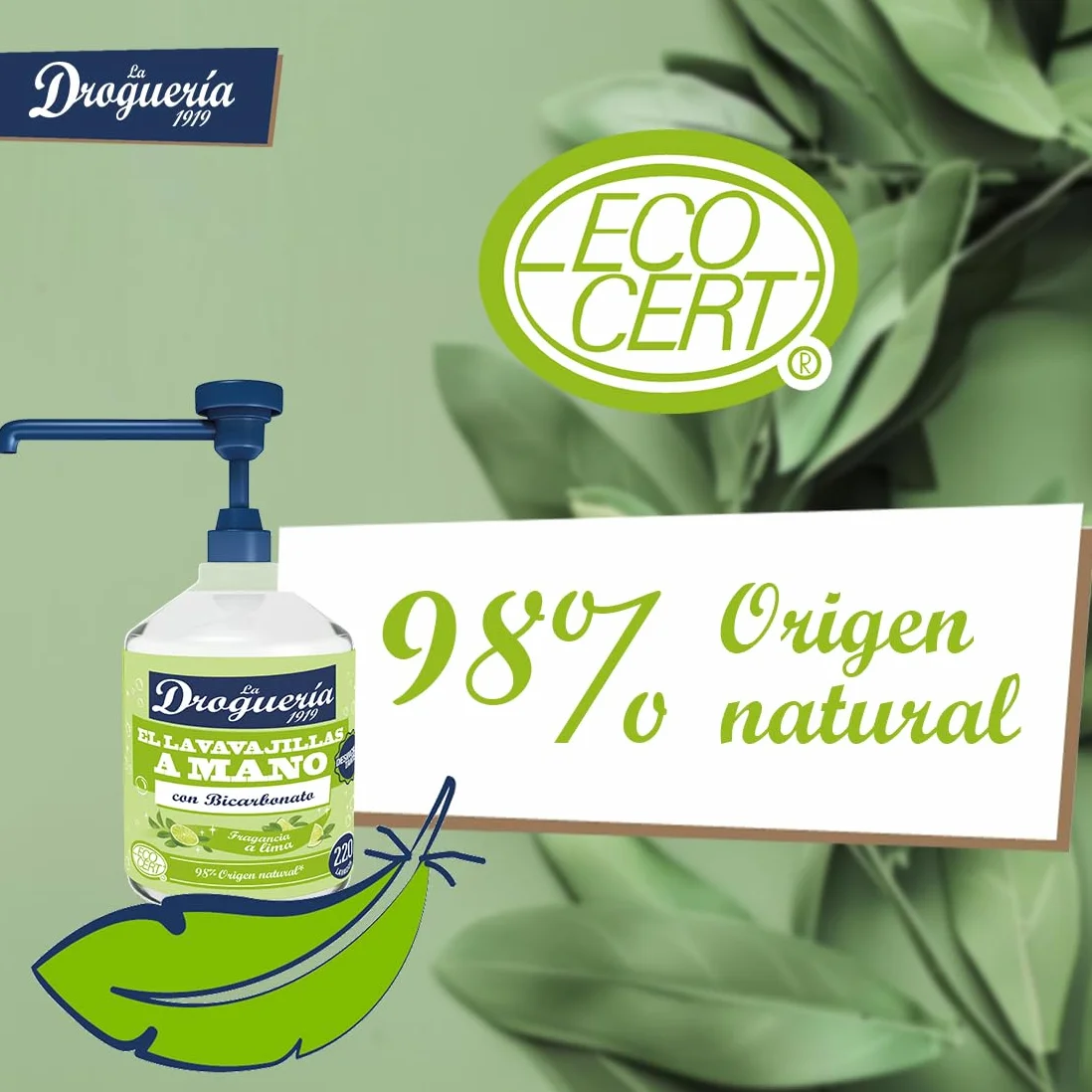 Lavavajillas a Mano Ecológico 500ml 220 Lavados Bicarbonato
