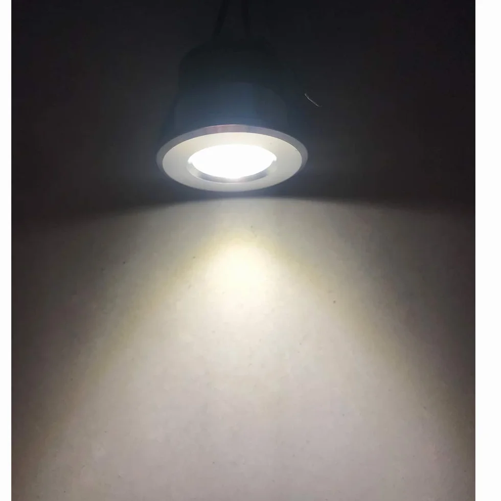 Minifocos LED empotrables 3W blanco cálido para vitrina iluminación interior, incluye transformador