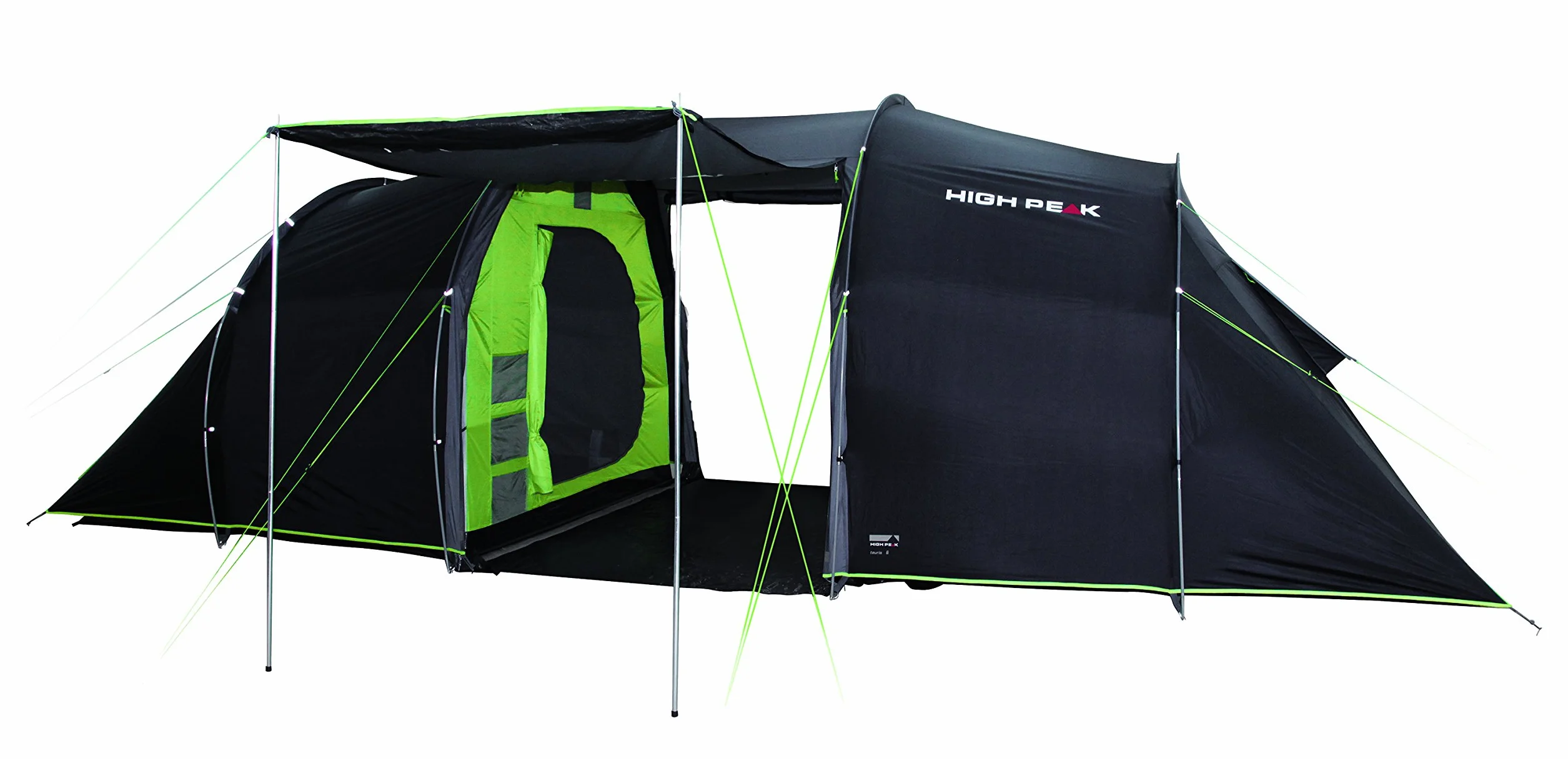 High Peak Tauris 6 Tienda, Gris Oscuro/Verde, 620 x 240 x 200/190 cm