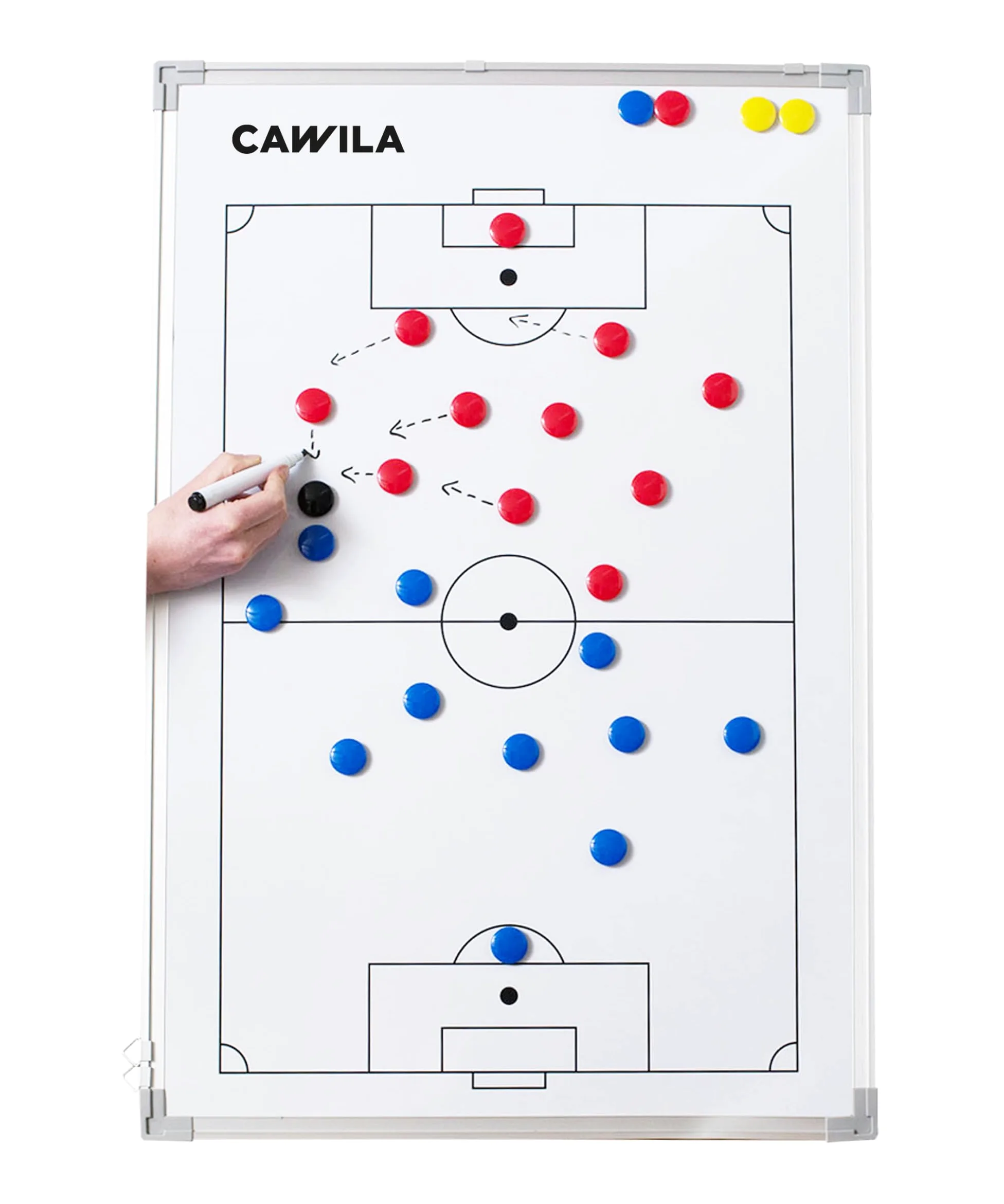 Pizarra táctica de fútbol 45 x 60 cm blanca con bolsa Cawila Equipment