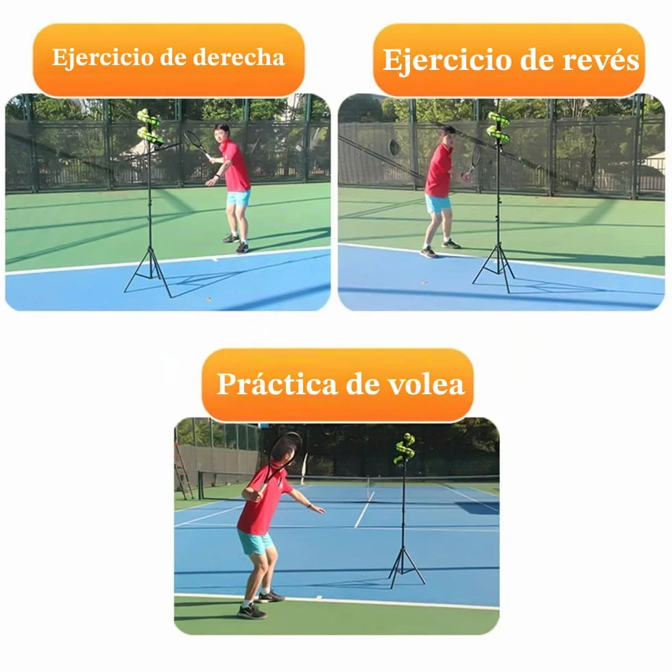Máquina de Soltar de Tenis Maquina Lanza Pelotas Tenis 33 Bolas Entrenador Tenis para Autoformación Principiantes Niños Hogar Tribunal Garaje