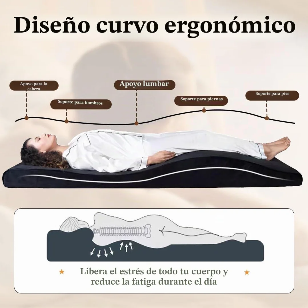 Colchón ergonómico 180 x 60 cm Espuma de Alta Densidad para Cama de Masaje SPA