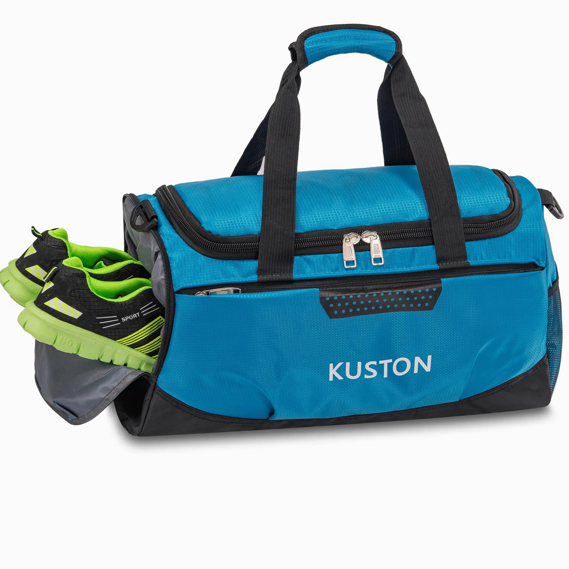 Bolsa portátil con cordones de zapatos, bolsa de gimnasio para hombres y mujeres, bolsa de viaje con equipaje de mano de pequeña capacidad, Azul, Deportivo
