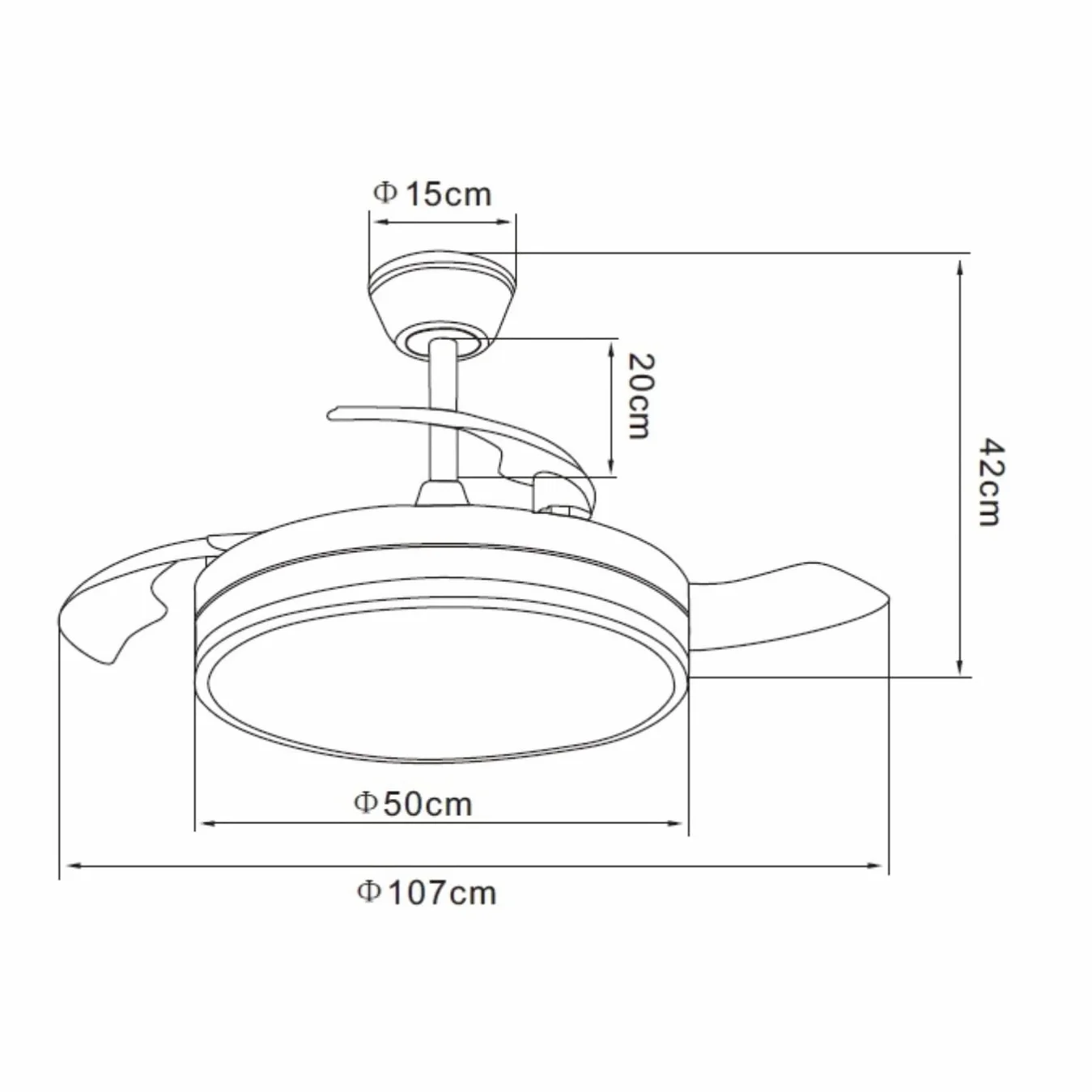 NARVI MORAIRA Ventilador de Techo Madera Roble con Luz LED Regulable, Motor DC Silencioso, 3 Aspas Retráctiles, Función Invierno Verano