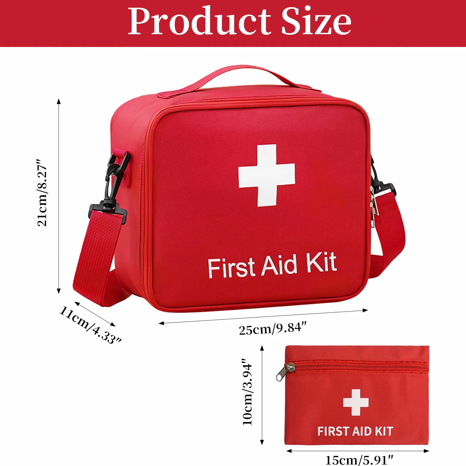 2 Piezas Kit Primeros Auxilios VacíO Tela Oxford Botiquin De Primeros Auxilios Impermeable Y Resistente Al Polvo Botiquin Para La Familia, Viajes Y Aventuras Al Aire Libre