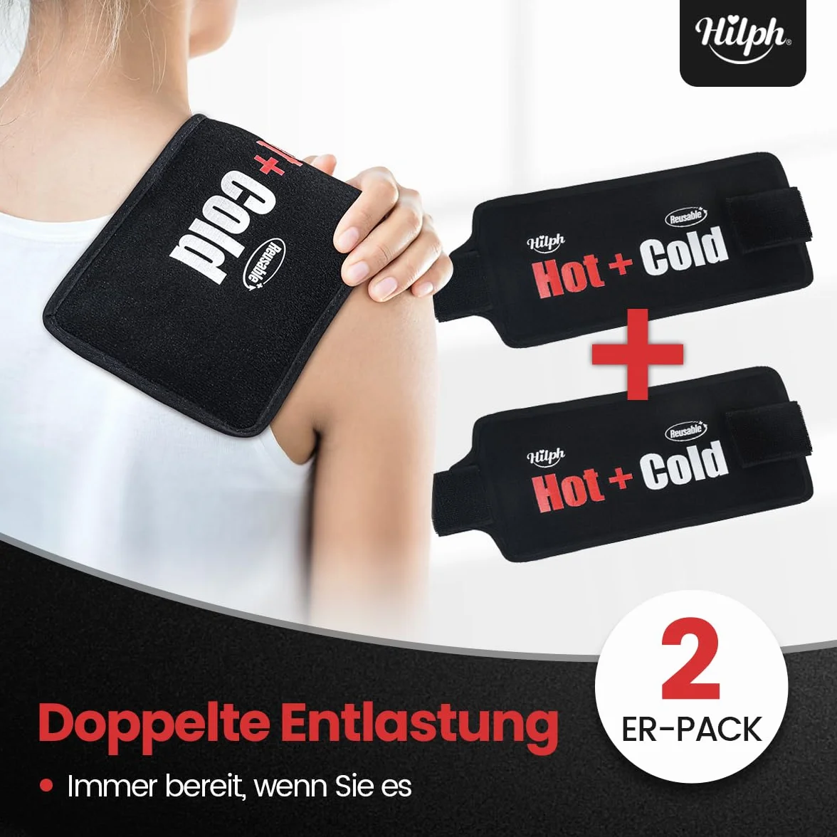 Hilph 2 Compresas de Hielo de Gel Reutilizables para Terapia de Calor y Frío, Almohadilla para Cara Cabeza Ojos Muelas
