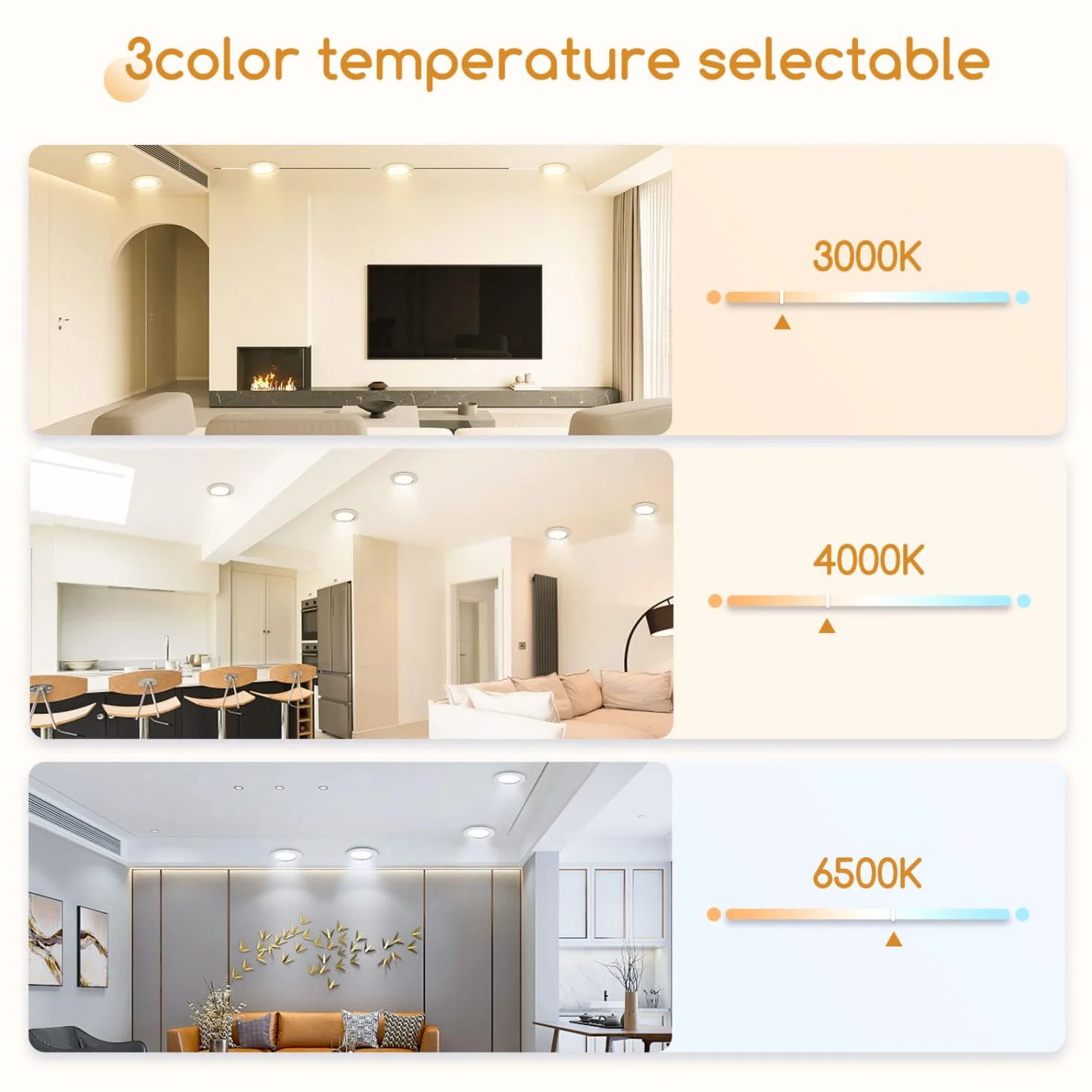 Aigostar Downlight LED Empotrable Redondo 6W 6500K Luz Blanca Fría 6 Pack