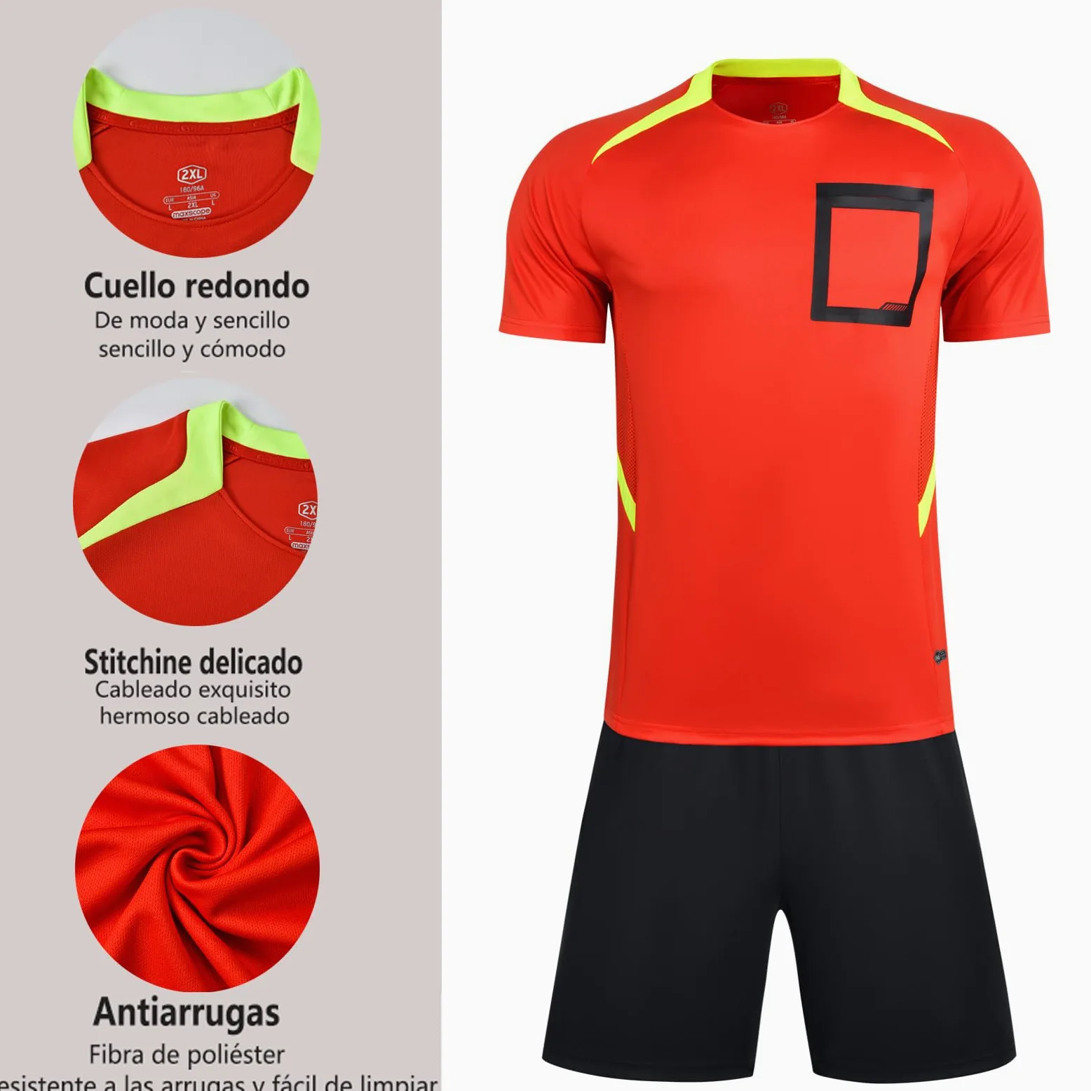 Uniforme de Árbitro Deportivo con Manga Corta - Secado Rápido para Adultos y Adolescentes