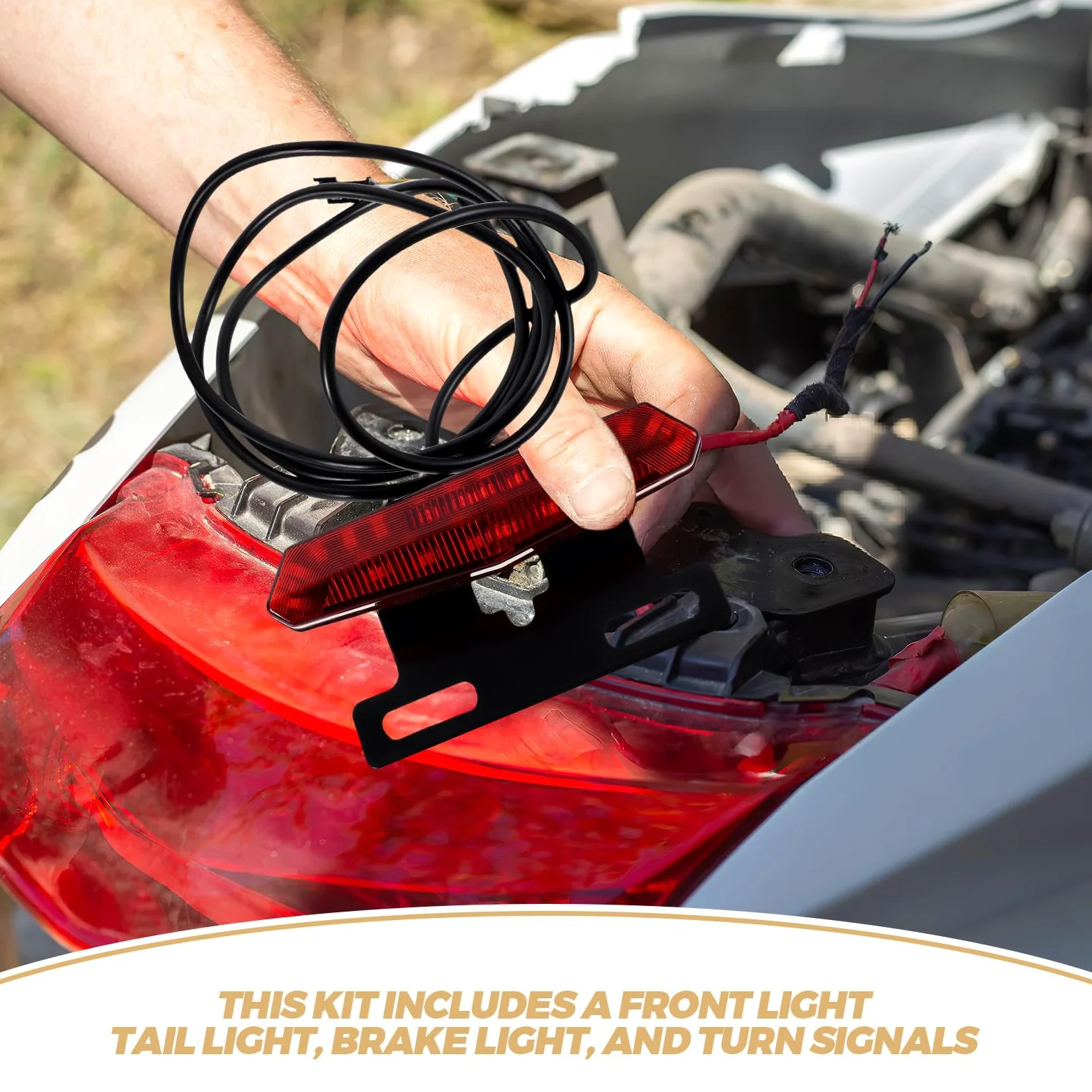 Kit Luces Bicicleta Eléctrica con Luz Delantera Led, Luz Trasera con Intermitentes y Botón Interruptor de Bocina para Señalización y Seguridad en Ciclismo Urbano