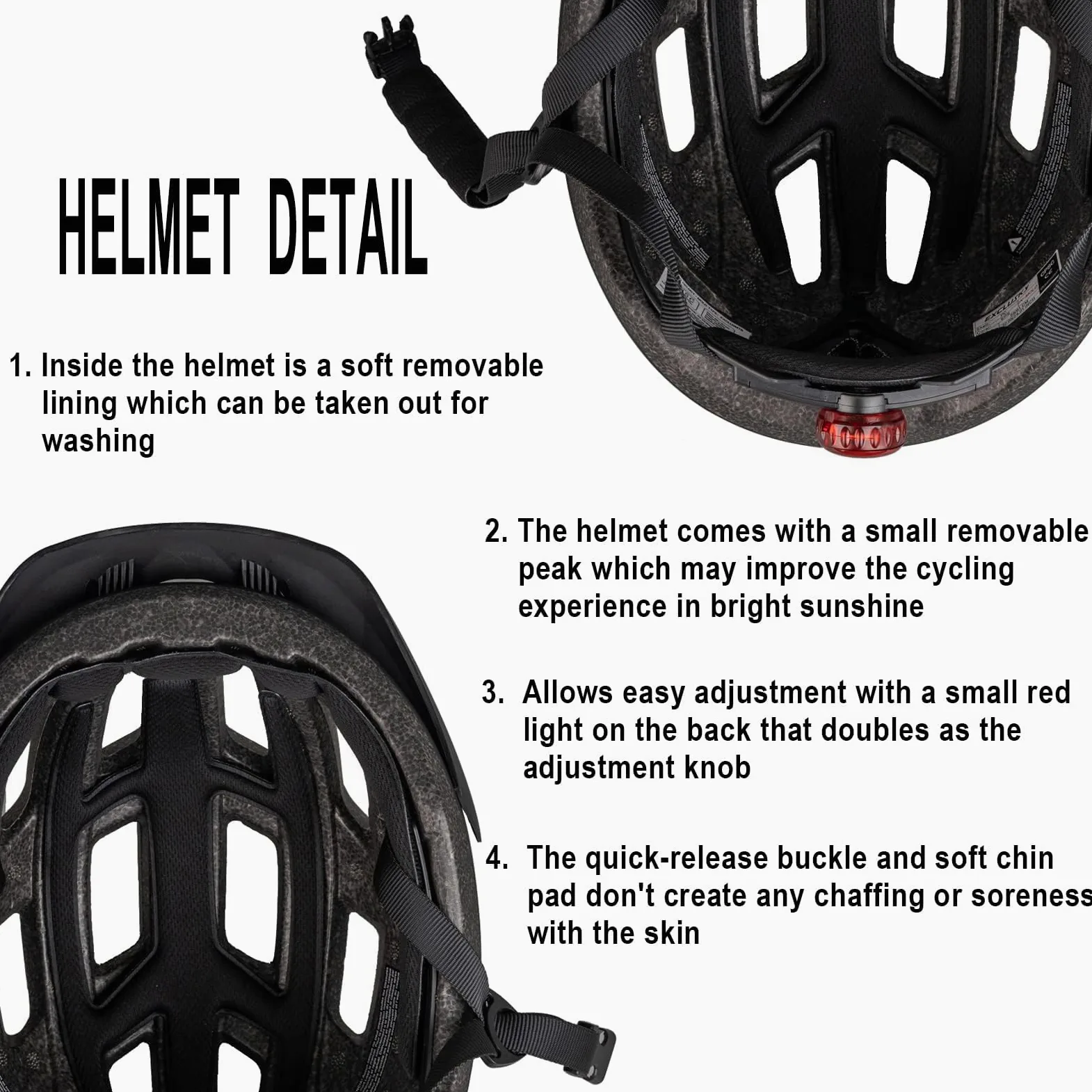 Exclusky Casco Bicicleta Adulto MTB Casco Bicicleta Mujer Casco MTB Hombre con Luz Casco Ciclismo Hombre Cascos Bicicleta Montaña Casco Bici Mujer Cascos Bicicleta Carretera Ajustable (56-61CM)