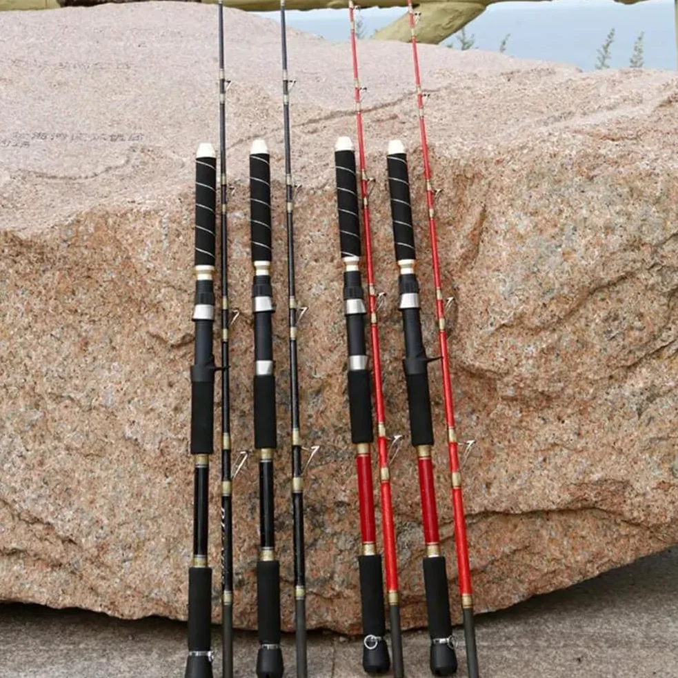 HONAKO Caña de Pescar de Carbono Caña de Pescar de Altura Caña Pesca Oceánica Spinning Casting Jiging Caña Pesca Currican (Color : Black, Size : Casting 2.1m)