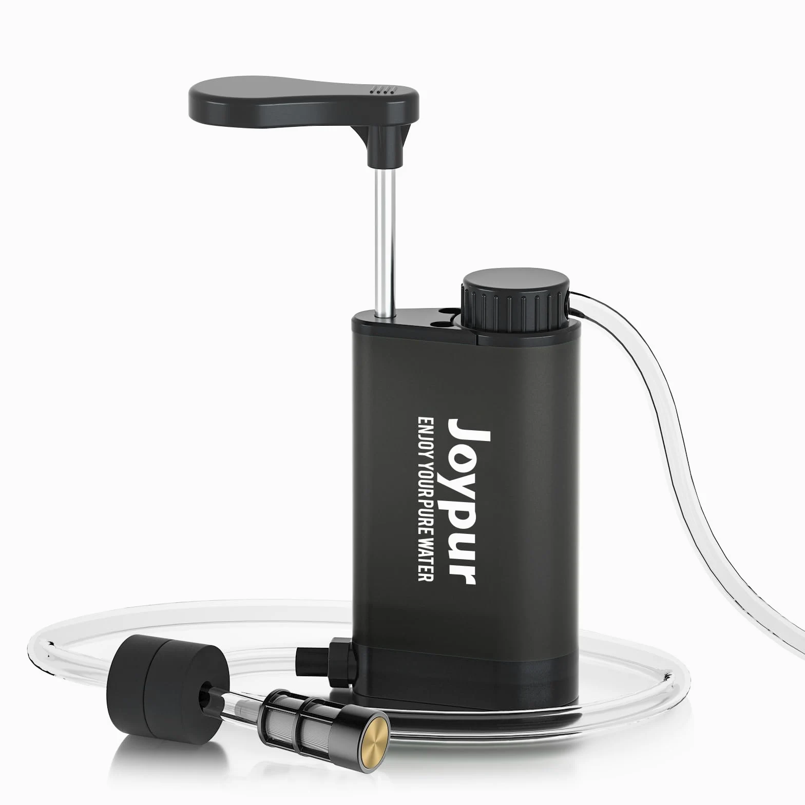 Filtro de agua de supervivencia para exteriores, filtro de agua potable de metal con capacidad de filtro de 6000 L, purificador de agua portátil para camping, senderismo, emergencia, etc