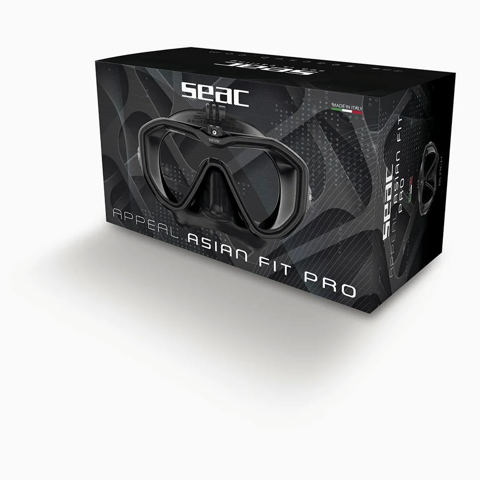 SEAC Appeal Pro, Made in Italy Single Lens Diving Mask with Universal Attachment for Action Cameras