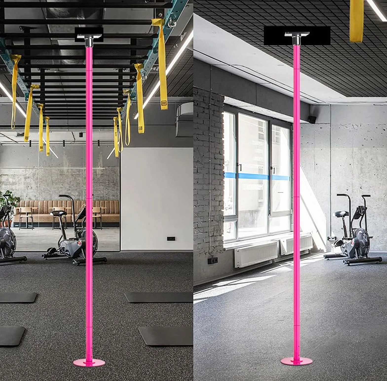 Barra Pole Dance Silicona Premium 7,5-12,3 Pies para Entrenamiento Cuerpo Completo