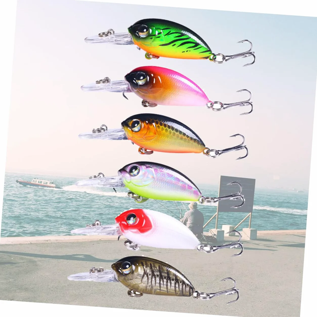 Toyvian Señuelo Cebo Artificial Abordar Kit De Señuelos De Pesca Señuelos Cebos Sonajas Azul Equipo Pececillo Desechos Cebos Coloridos Cebo De Pesca Vistoso Abs