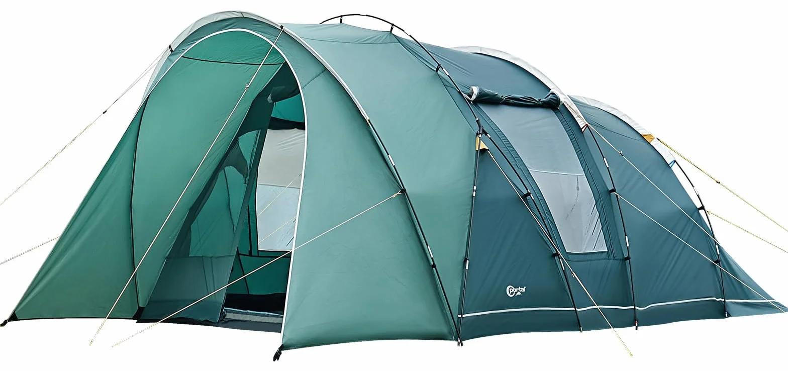 Portal tienda de campaña para 5 – 6 personas, impermeable, 3000 mm, 2 cabinas para dormir con altura de pie, toldo, bandeja para suelo, XXL, grande