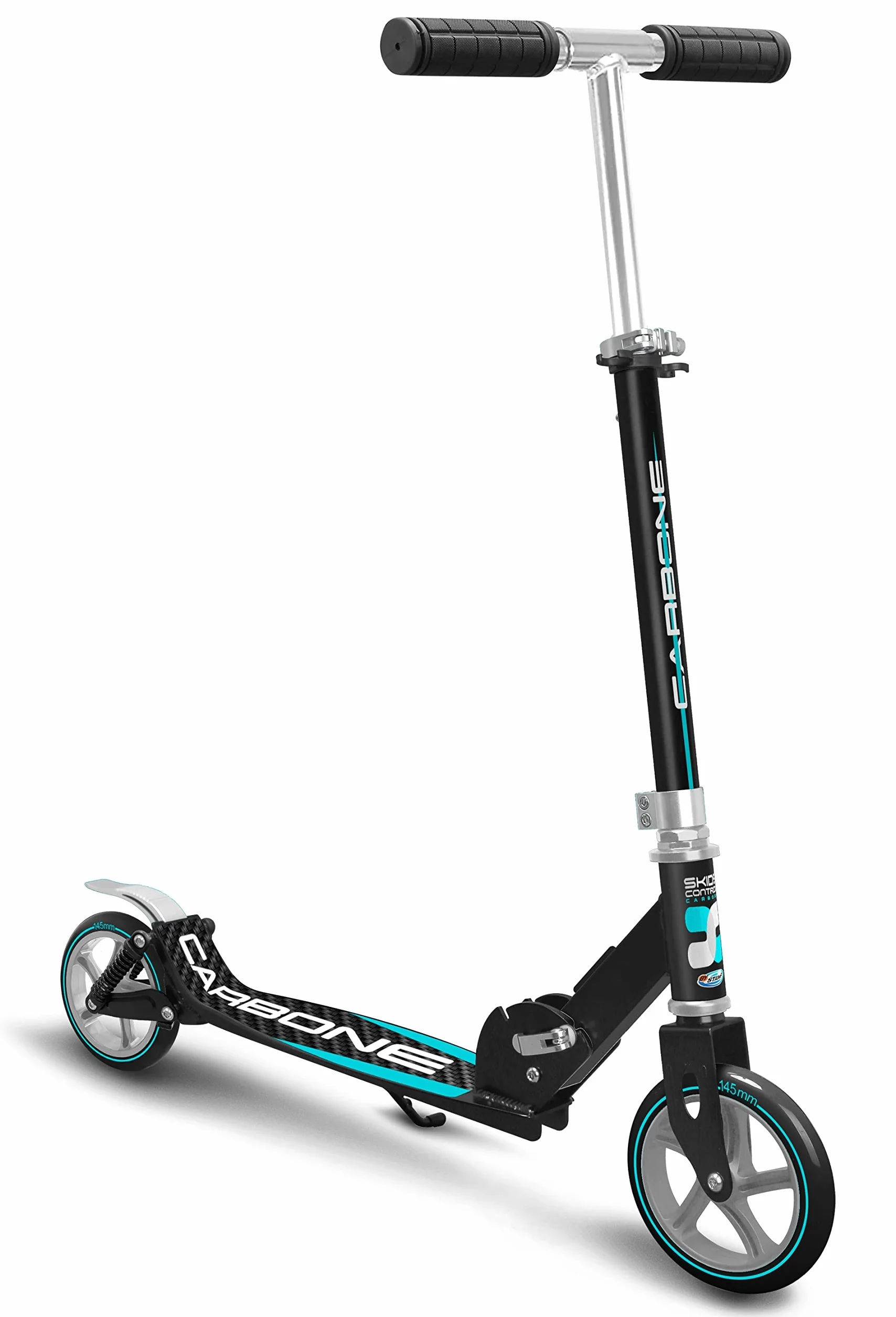 Foldable Double suspensions Adjustable Scooter 145 mm SKIDS Control Carbone