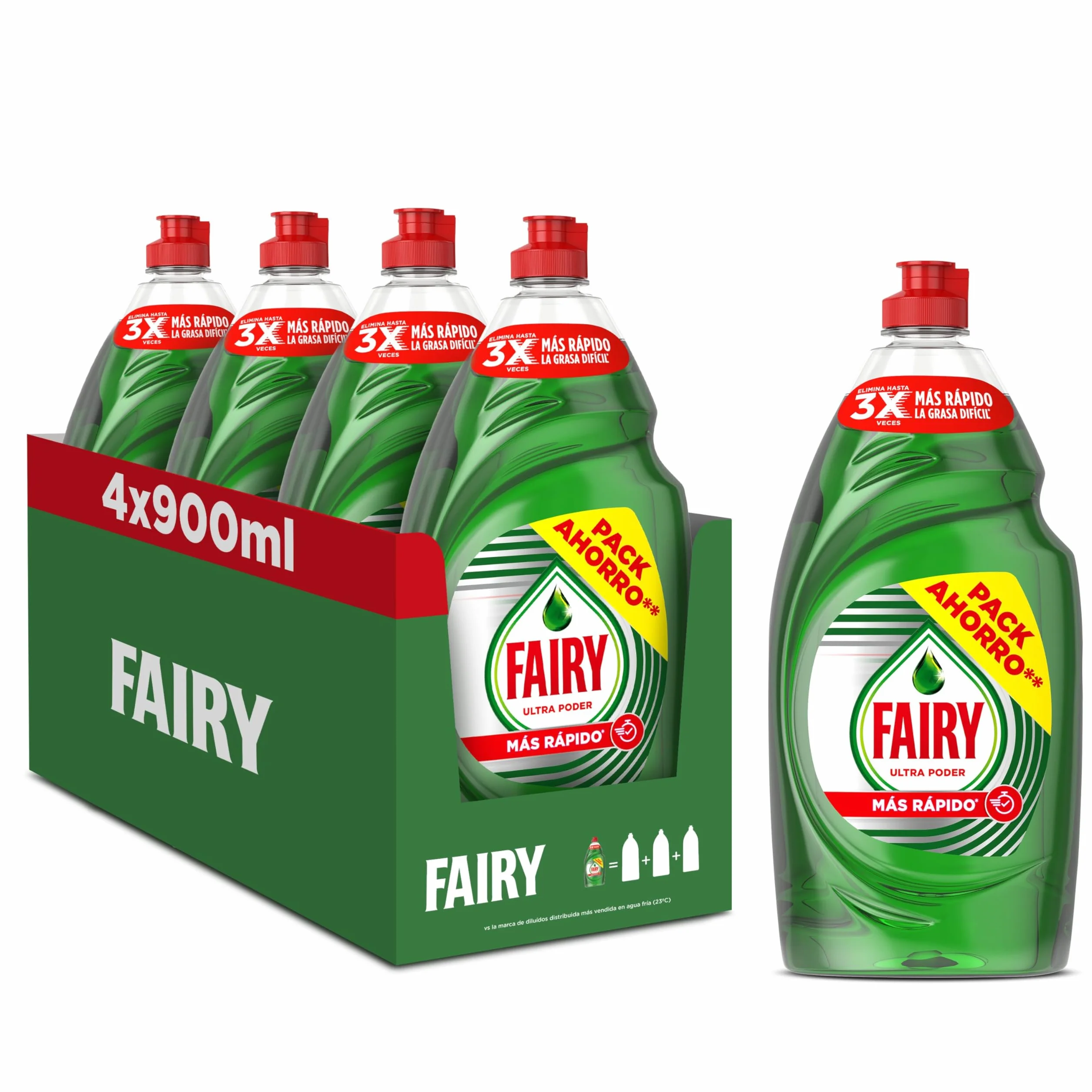 Fairy Ultra Poder Original Líquido Lavavajillas 4x900ML Antigrasa