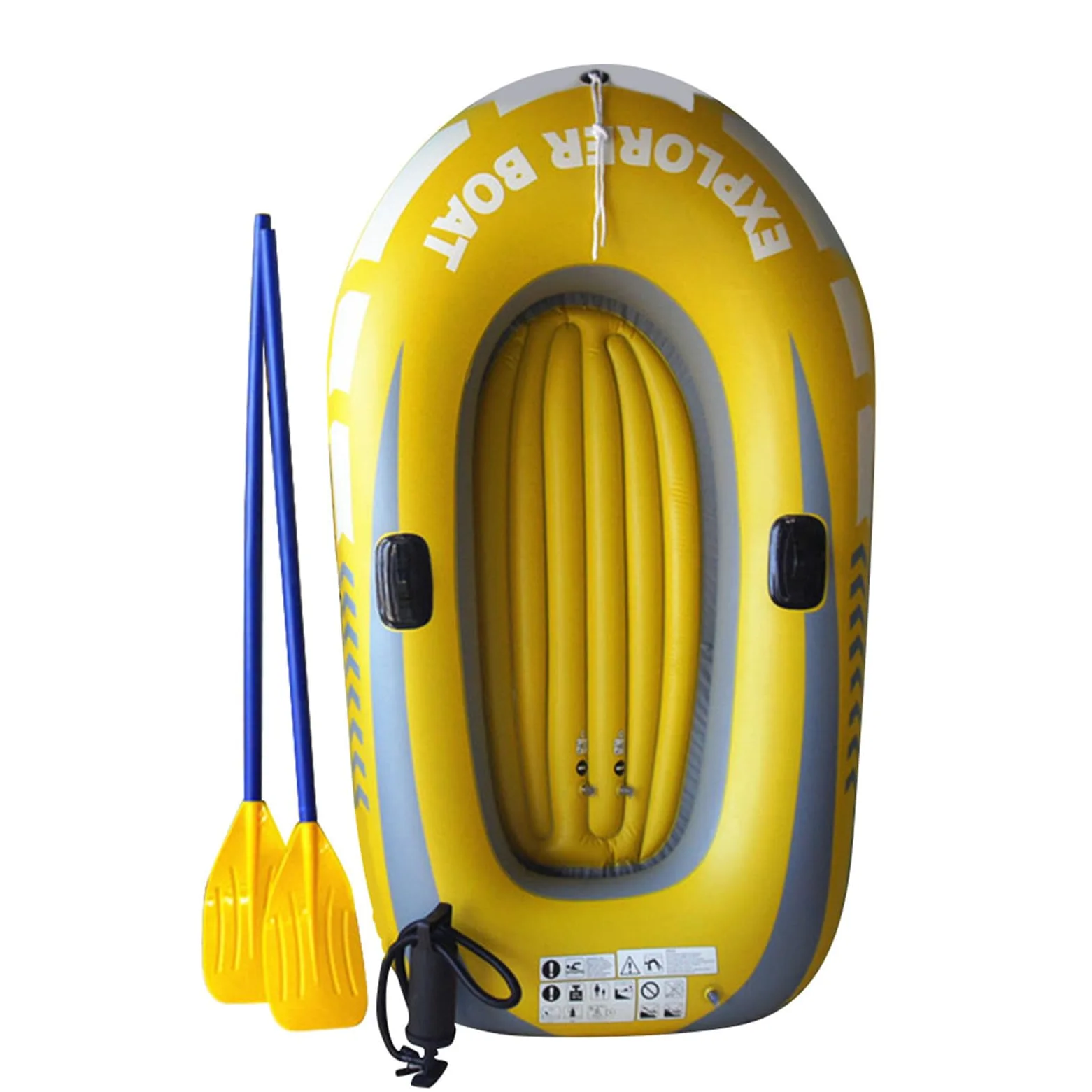 Kayak de barco inflable - embarcación de rafting portátil, moto acuática bomba de aire | Kayak plegable ligero para el uso de aventura en el lago, fuselaje resistente a la punción duradera con ranuras