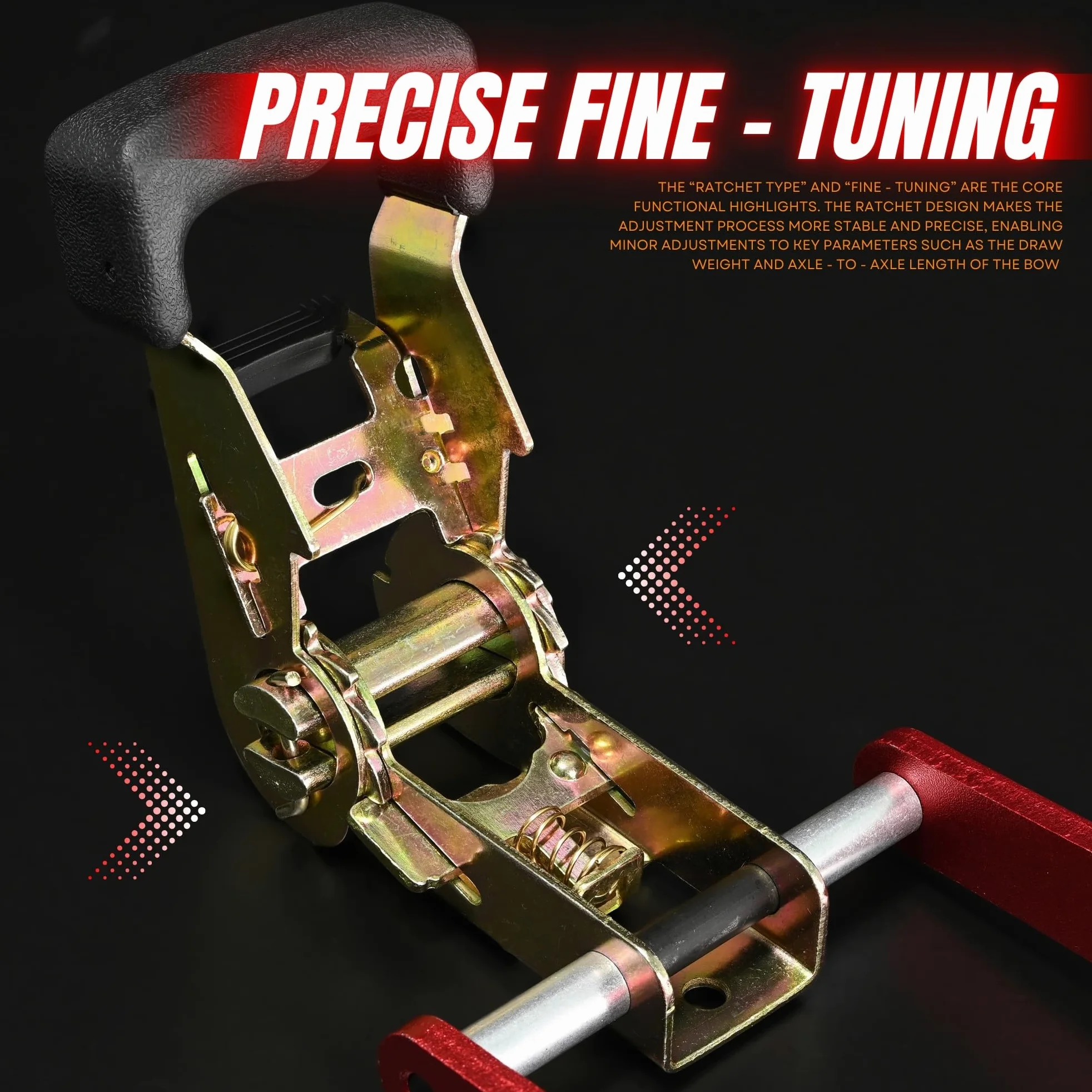 Prensa de arco, prensa de arco compuesta de tiro con arco, prensa de arco de mano de aleación de aluminio para arco compuesto y ballesta, herramienta de afinación fina tipo trinquete universal