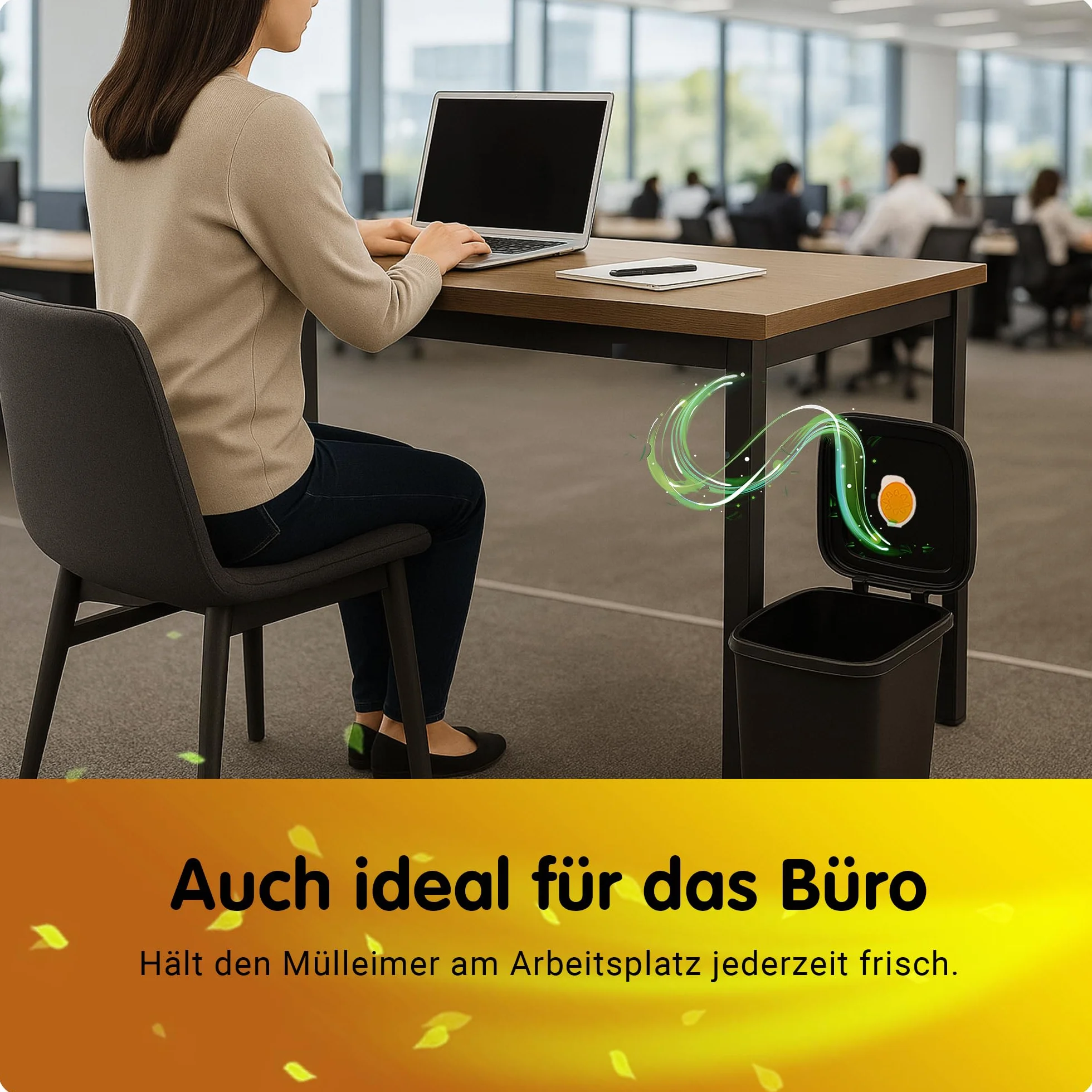 Eidem Cubo de basura desodorante 2 en 1 aroma cítrico neutraliza olores frescura duradera 5 semanas