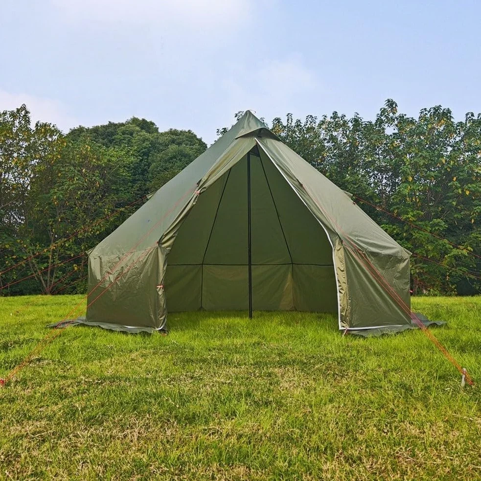 Honseadek Tienda de campaña caliente, campamento de invierno, gato de estufa, tienda de campaña de yurta, 4 estaciones, tienda de campaña de mochilero, estufa de leña, campamento de nieve, tienda