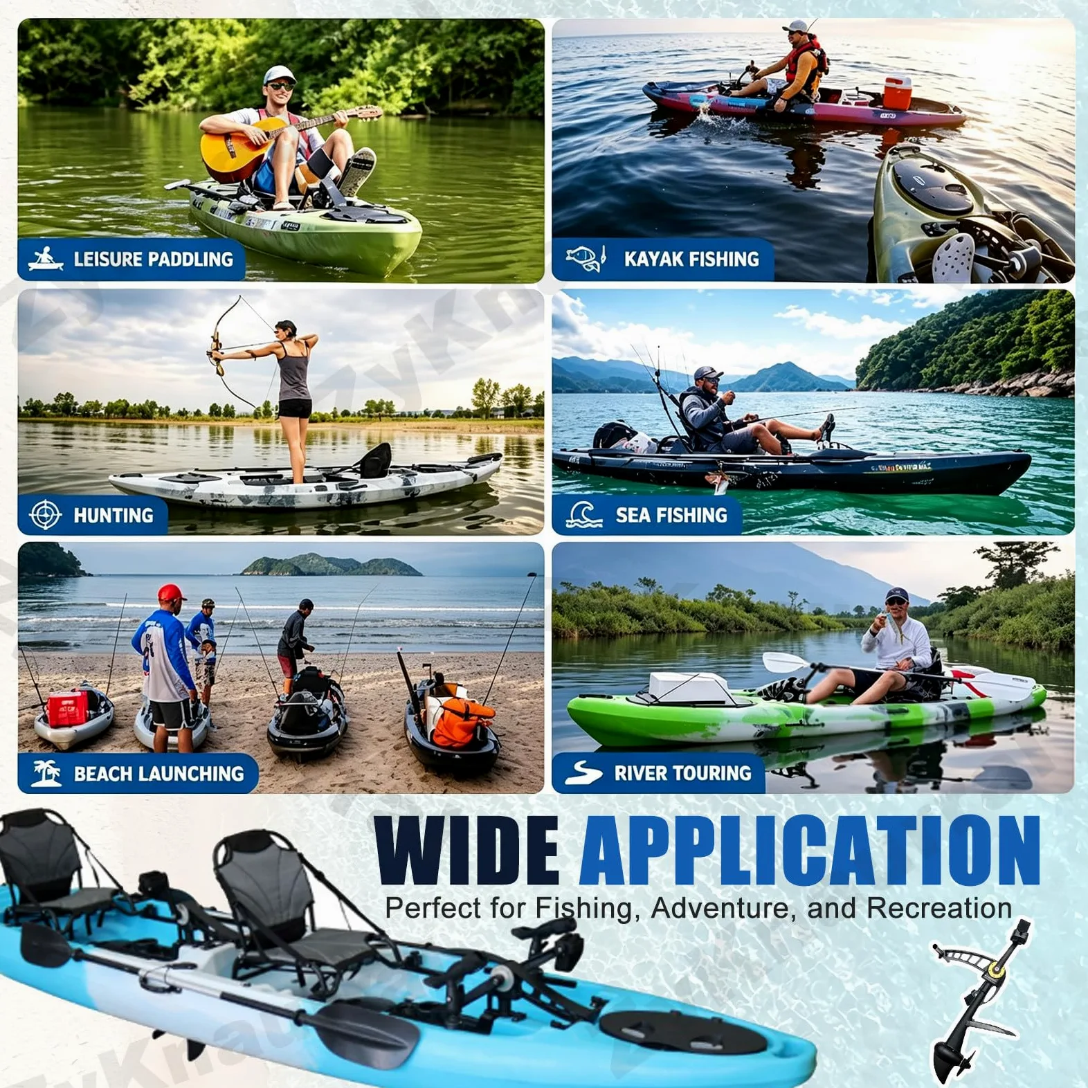 Sistem-a De Propulsión a Pedales Para Kayak, Kayak De Pesca a Pedales, Apto Para Kayaks Y Embarcaciones De Pesca Hinchables, Motor De Propulsión a Pedales Robusto Y Duradero, Fácil Instalación