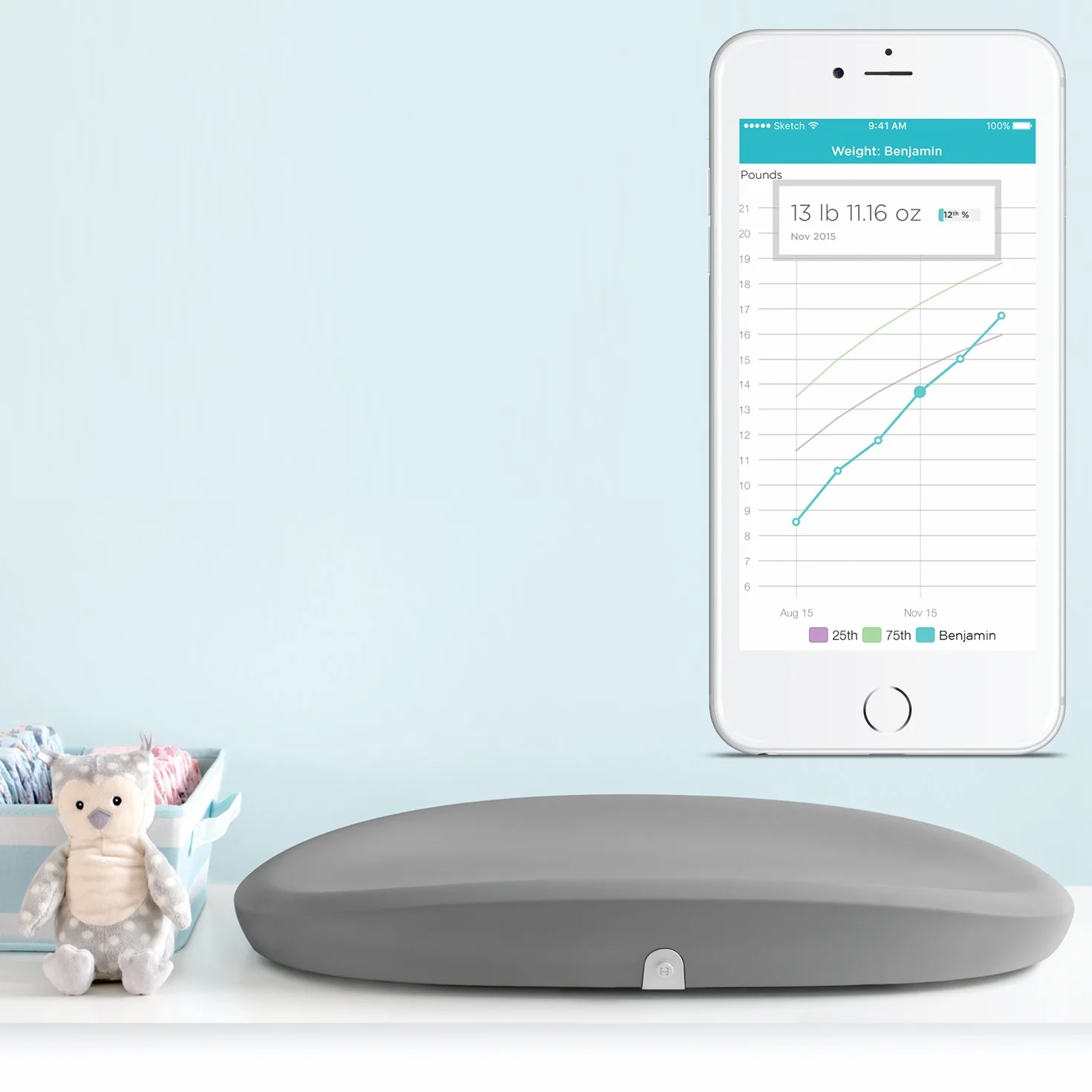 Hatch Baby Grow Smart Cambiador y Báscula