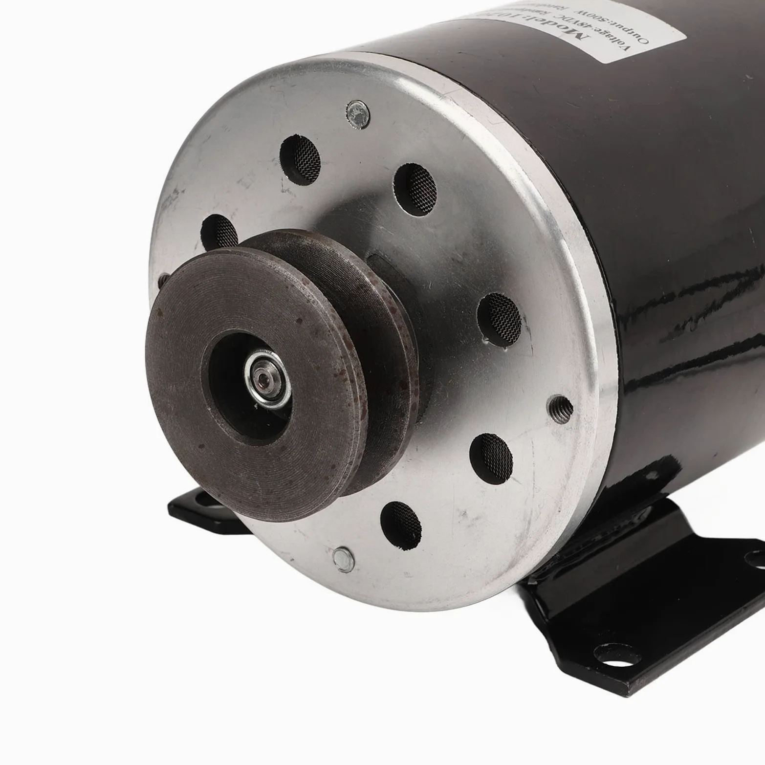 Motor de polea eléctrica de 500W y 48V, motor de CC cepillado de aleación de aluminio, diseño de polea de correa de bajo ruido y alta potencia para bicicleta eléctrica, scooter,